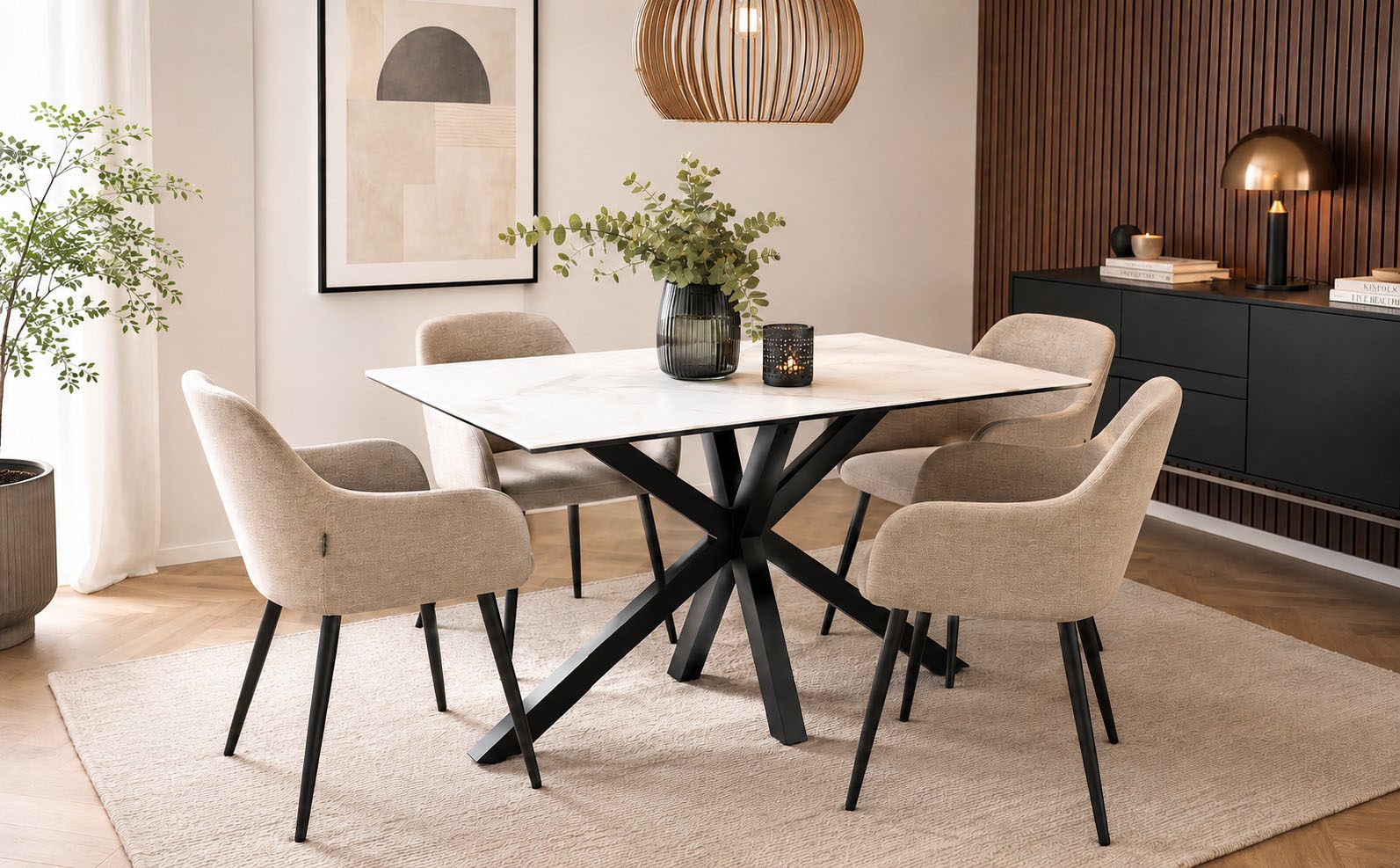 ACTONA GROUP Esstisch »Heaven mit Keramikplatte & stabilem Stahlgestell, mehrere Varianten« Breite: 135, 160 und 200 cm,  Pflegeleichter Design-Esstisch – robust, stilvoll & langlebig
