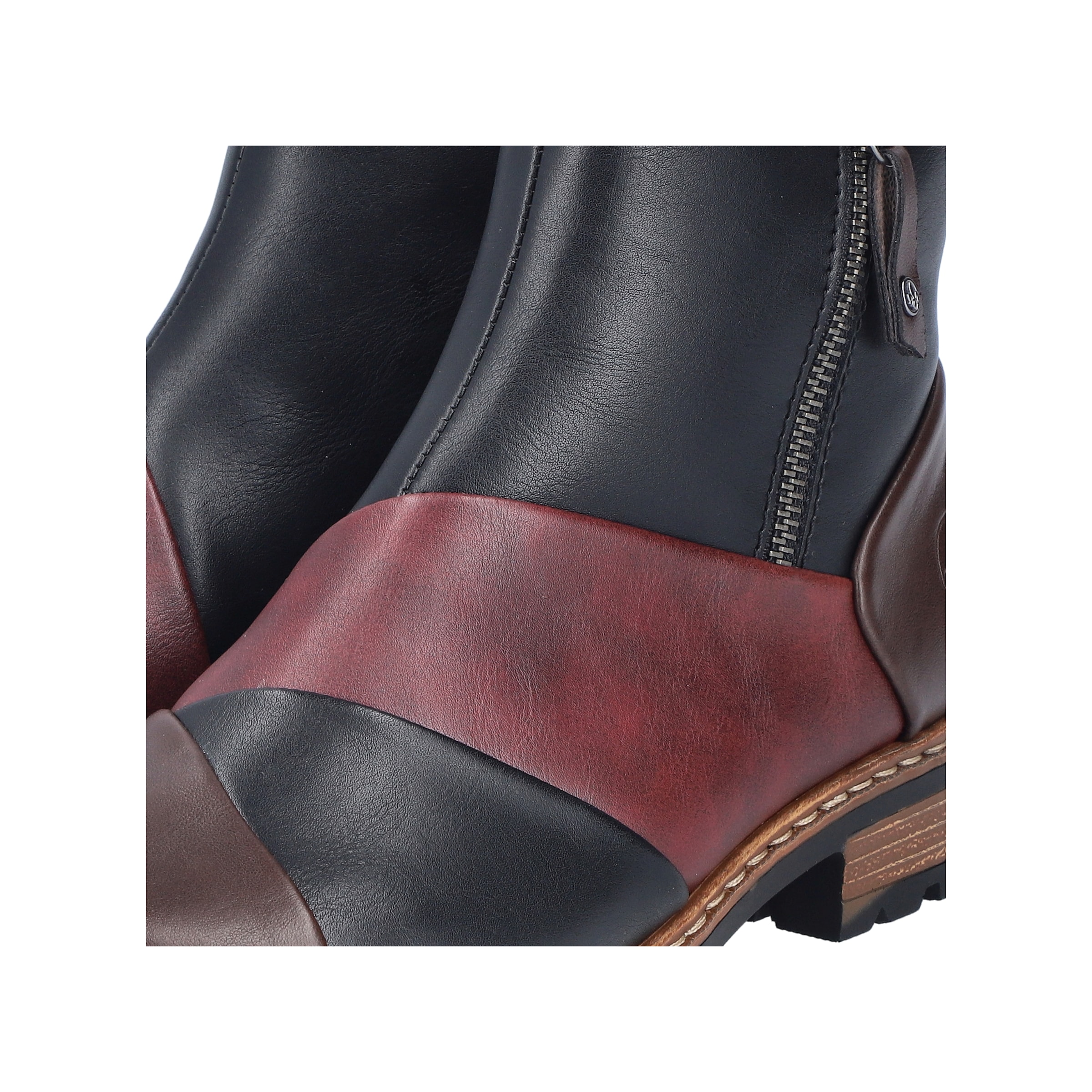 Rieker Winterboots  Stiefelette in aktueller Patchwork-Optik, Warmfutter