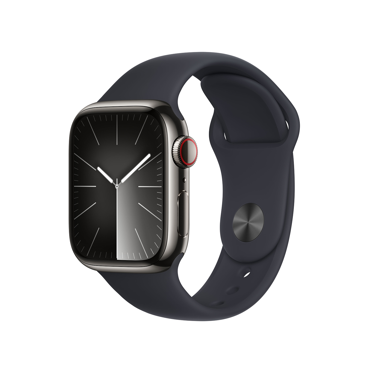 Smartwatch »Series 9, GPS + Cellular, Edelstahl-Gehäuse mit Sportarmband«, (Watch OS 10)