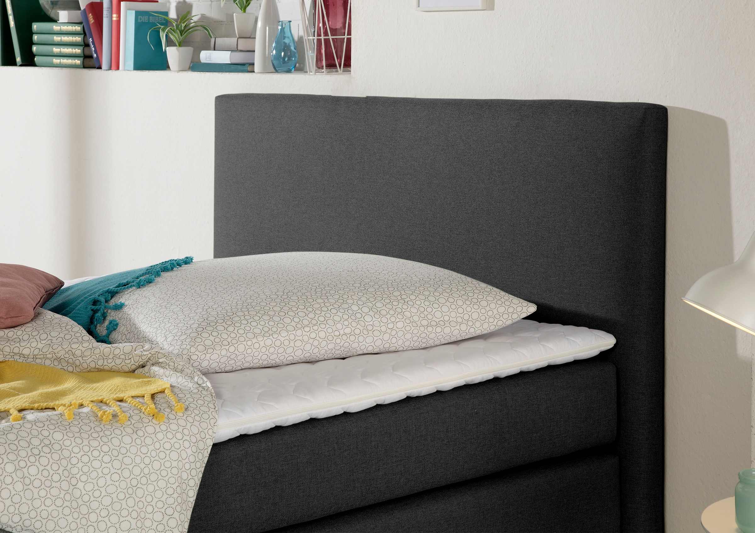 Home affaire Boxspringbett »Eliana« inkl. Topper, in 4 Breiten, 3 Matratzenarten und 2 Härtegraden