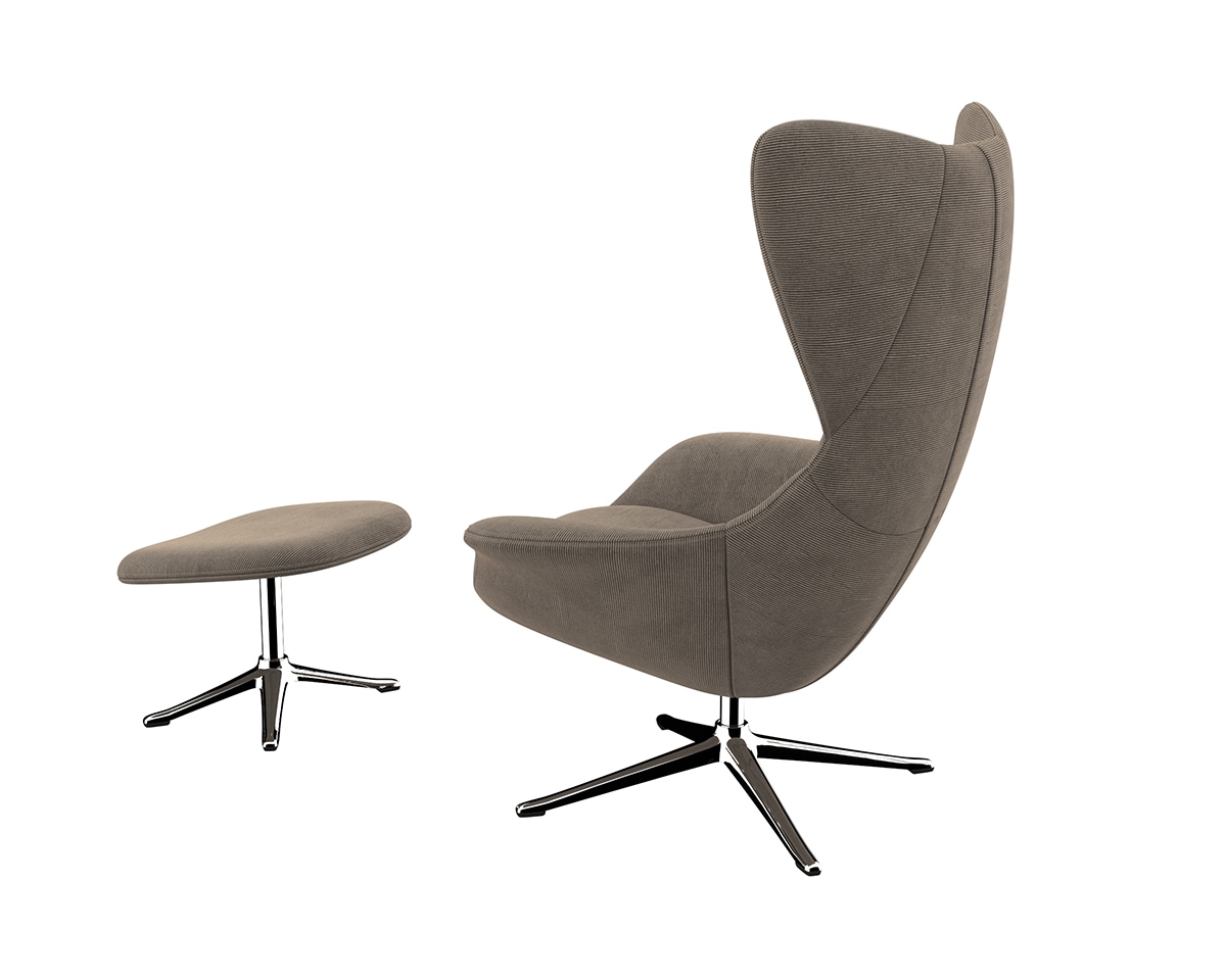 FLEXLUX Ohrensessel »Stilo Relaxsessel, TV-Sessel«, Solitär, Stil-Ikone, drehbar, Fuß Aluminium