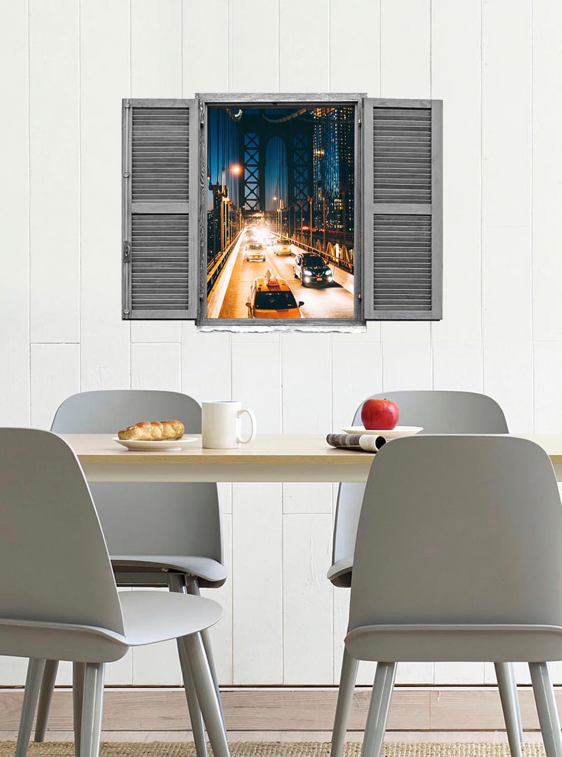 queence Wandtattoo »Autobahnbrücke«, (1 St.), Wandsticker, Wandbild, selbstklebend, 3D, Fenster