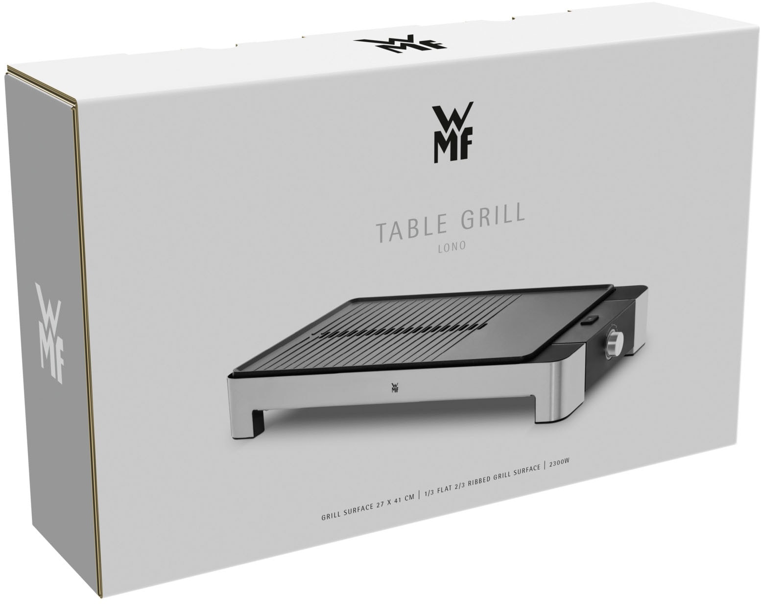 WMF Tischgrill »LONO flach & gerippt«, 2300 W, stufenlose Temperatureinstellung, antihaftbeschichtete Grillplatte