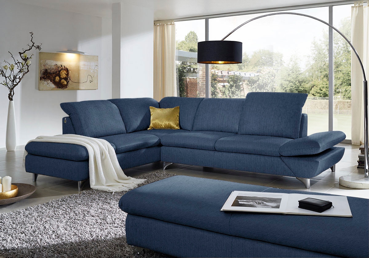 W.SCHILLIG Ecksofa »taoo, elegant und zeitlos, bequem, L-Form«, mit Sitziefenverstellung & Kopfteilverstellung