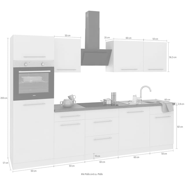 mit »Unna«, 280 bestellen Küchen auf cm Küchenzeile E-Geräten, wiho Raten Breite