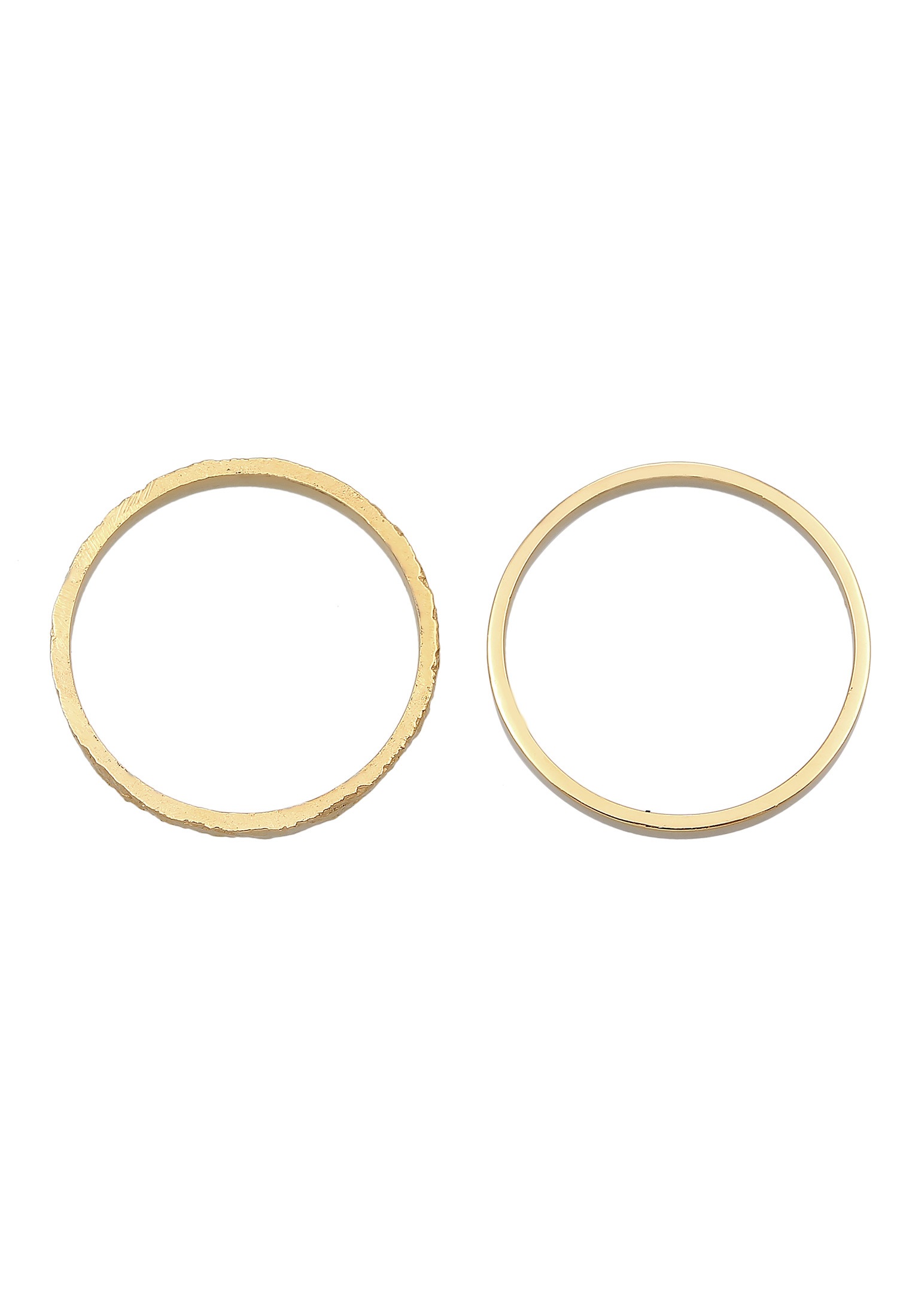 Elli Premium Ring-Set »Ring Bandring Basic Gehämmert (Set 2-tlg) 375 Gelbgold«