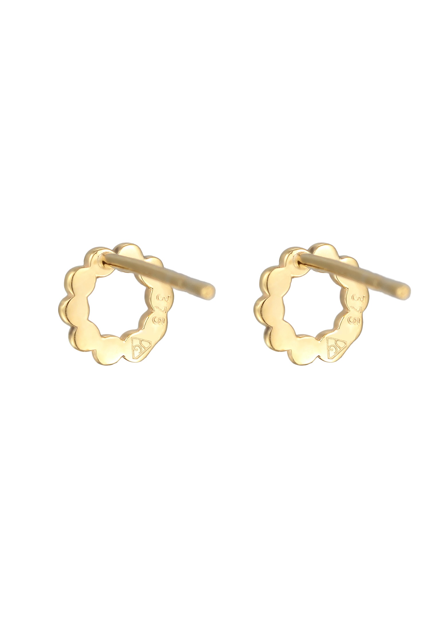 Elli Premium Paar Ohrstecker »Ohrringe Ohrstecker Kreis Kugeloptik 375er Gelbgold«