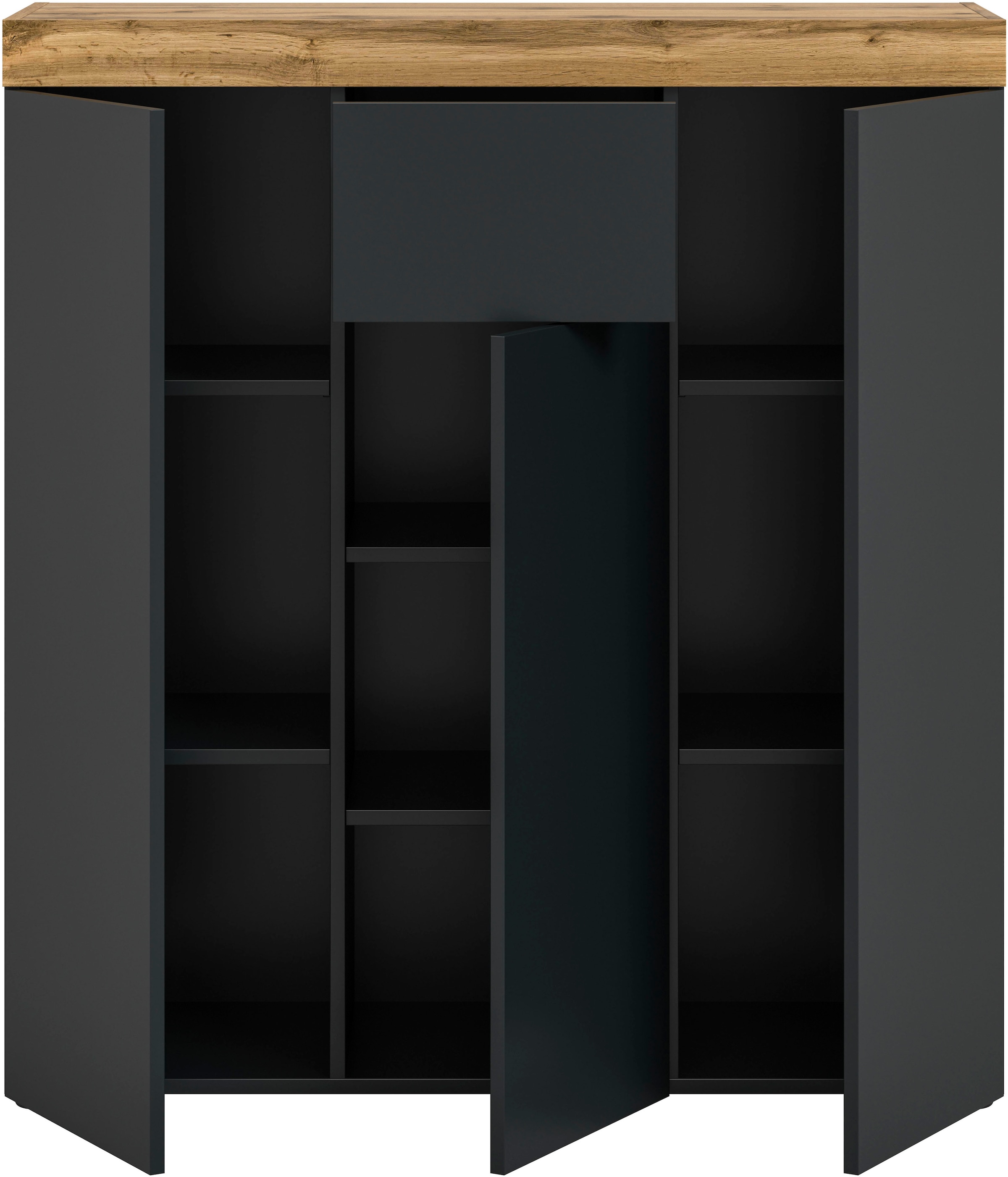 OTTO home Highboard »MAMBO, Höhe 115 cm, in verschiedenen Farben erhältlich« 2 farbige Ausführung, in verschiedenen Farben erhältlich, 1 Stk. tlg. Kommode, Sideboard, Wohnzimmer, Schlafzimmer