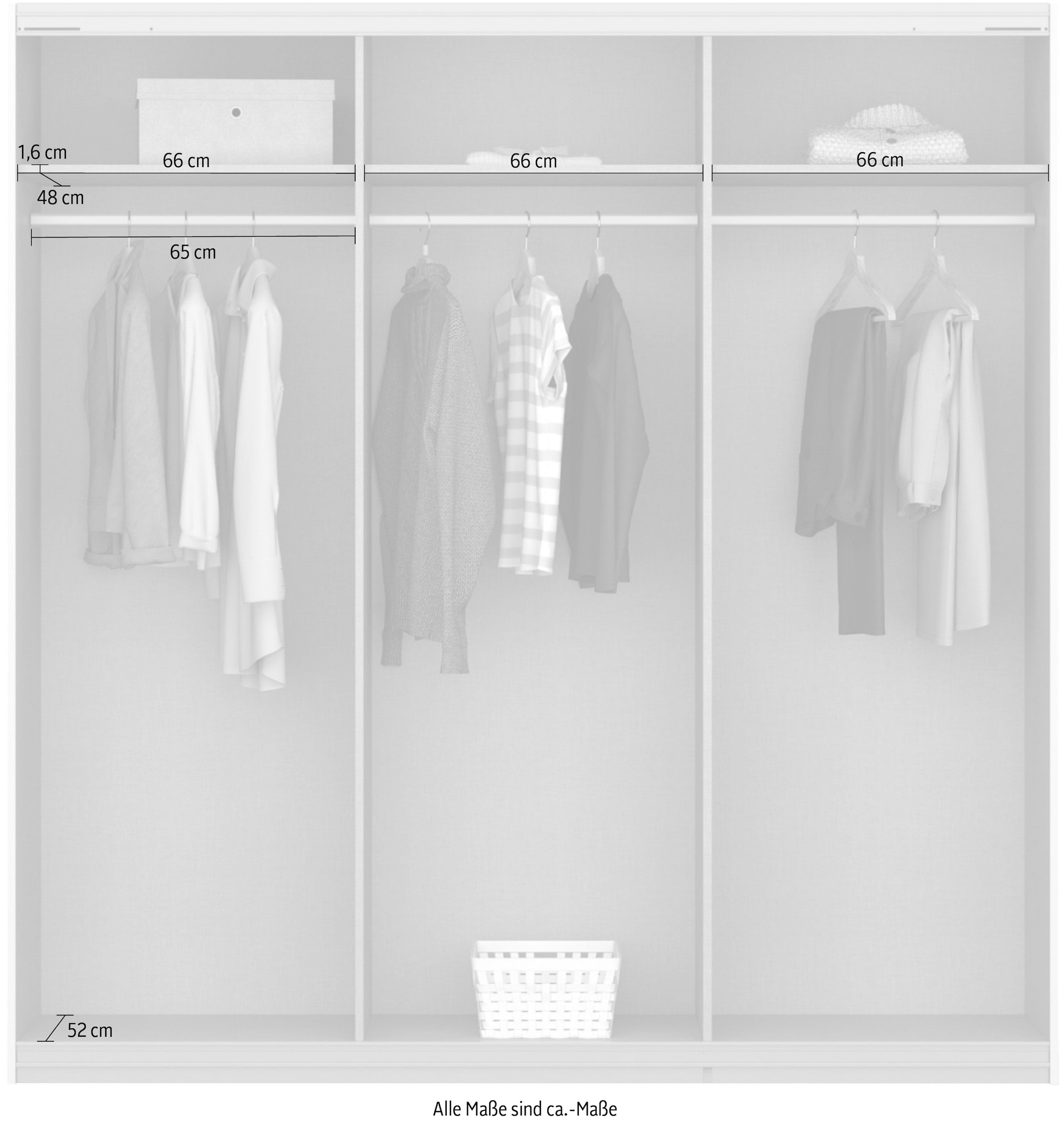 rauch Schwebetürenschrank »Kleiderschrank Schrank Garderobe Wäscheschrank Ankleide OTELI« Breiten 203/271/315/360 cm Höhen 210/229 cm,  mit Mittelspiegel, in verschiedenen Dekor- und Hochglanzfarben