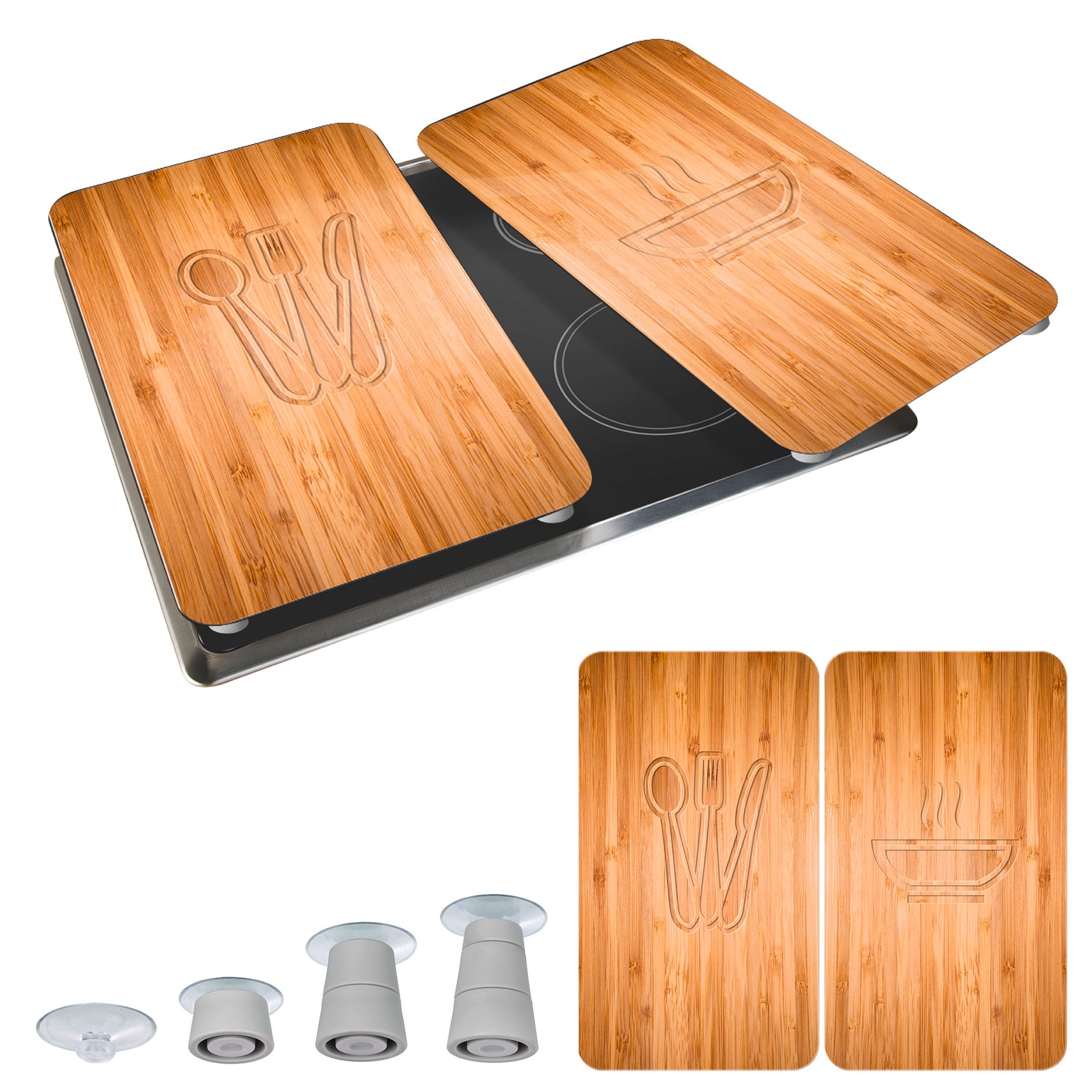 WENKO Herd-Abdeckplatte »Universal Modell Lunch« Herdabdeckung für alle Herdarten, kratzfest, mit rutschfesten Füßen