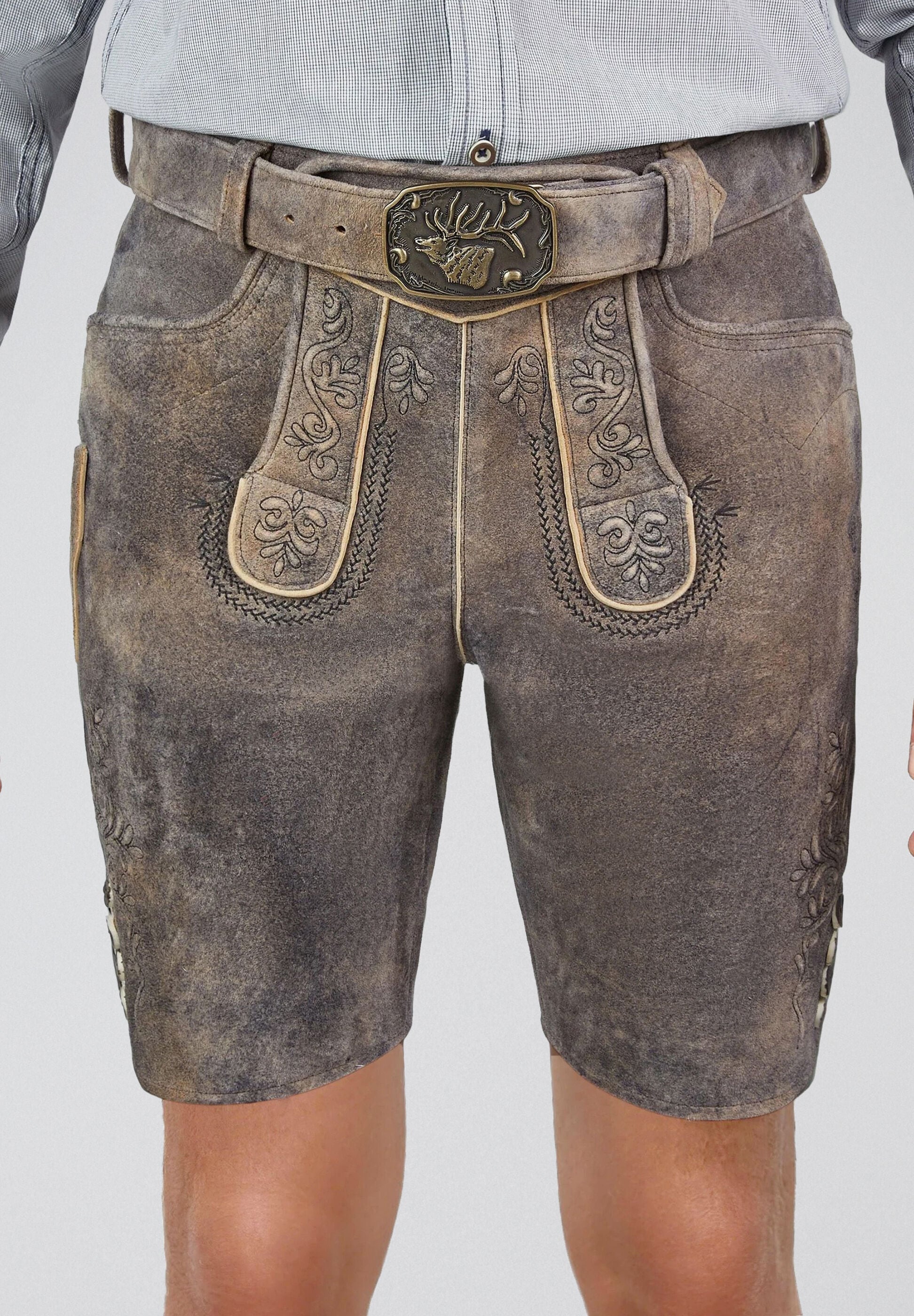 Spieth & Wensky Lederhose »Heribert«  45 cm, Knöpfe am Beinabschluss