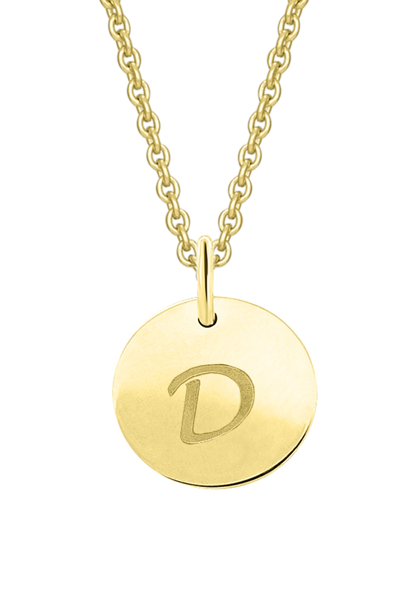 ONE ELEMENT Kette und Anhänger Set »Schmuckset - Set mit Halskette Buchstabe D Buchstaben Anhänger aus 333 Gelbgold Ø 11,0 mm«
