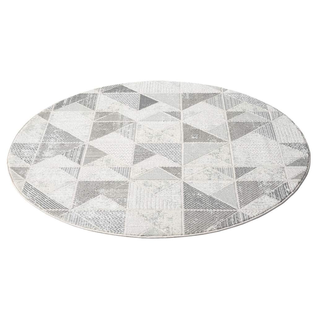 Carpet City Teppich »ANTIK231«, rund, 10 mm Höhe, Kurzflor, 3D-Optik, Klassisch-Modern für Wohnzimmer, Schlafzimmer