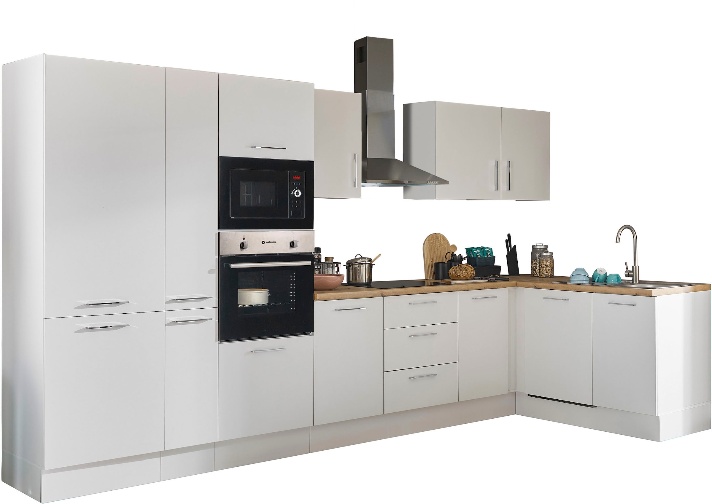 BASIC by Balculina Winkelküche »Turin« Stellbreite 370x175 cm, wahlweise mit E-Geräten