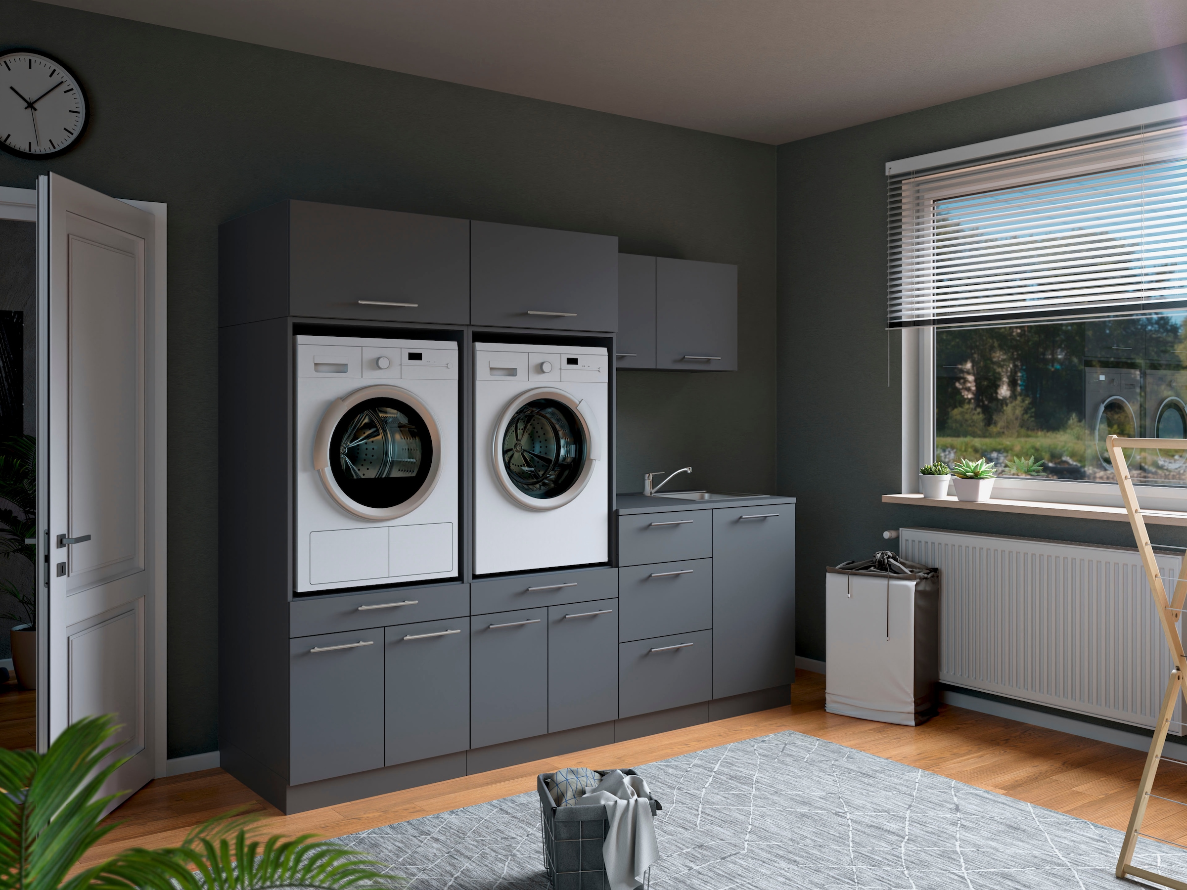 Laundreezy Mehrzweckschrank-Set »Laundreezy, 8-tlg. Mehrzweckschrank-Set B/H/T 236/200/68 cm« 8 Stk. tlg.