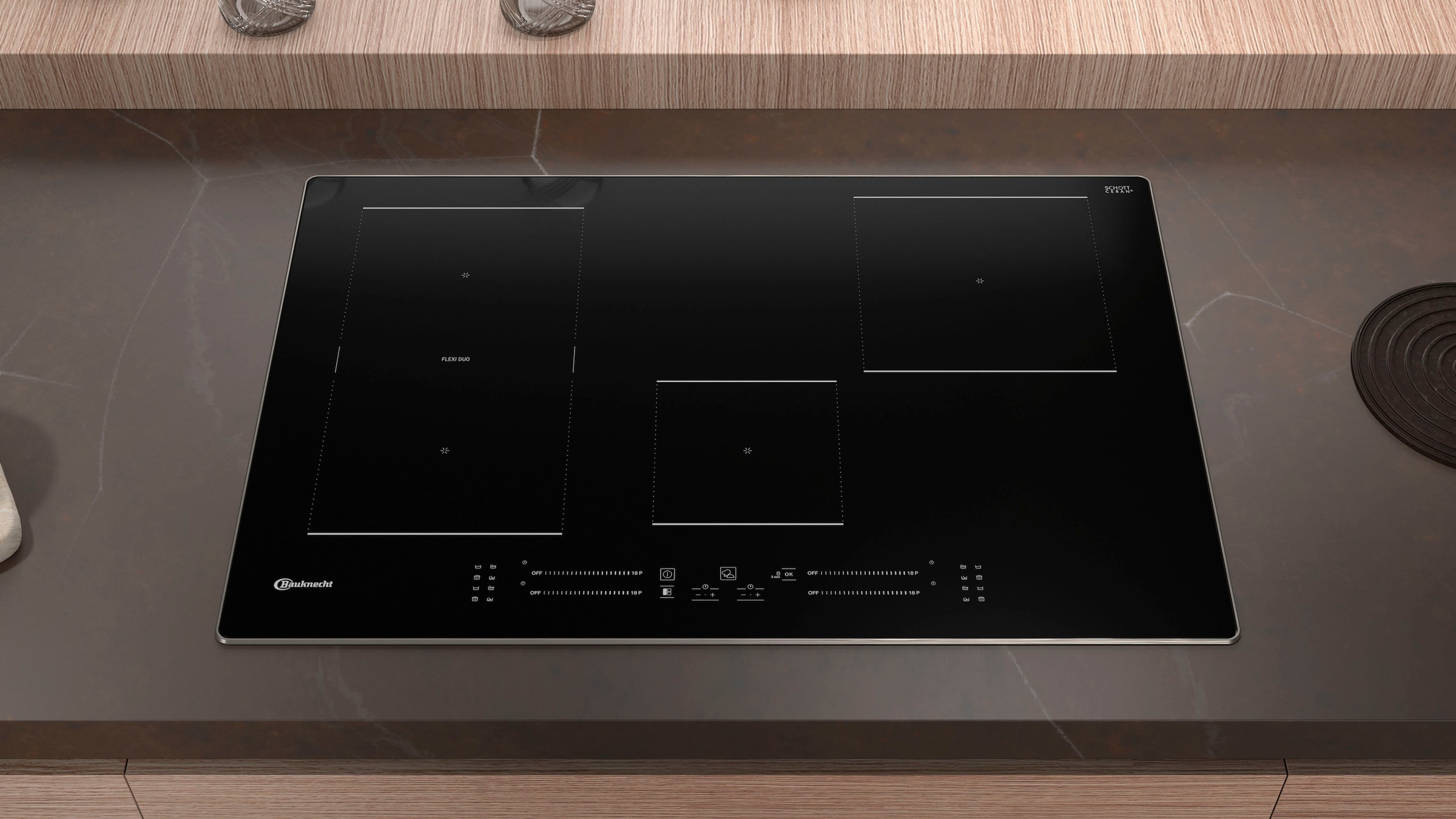 BAUKNECHT Flex-Induktions-Kochfeld von SCHOTT CERAN® »BS 2677C AL«