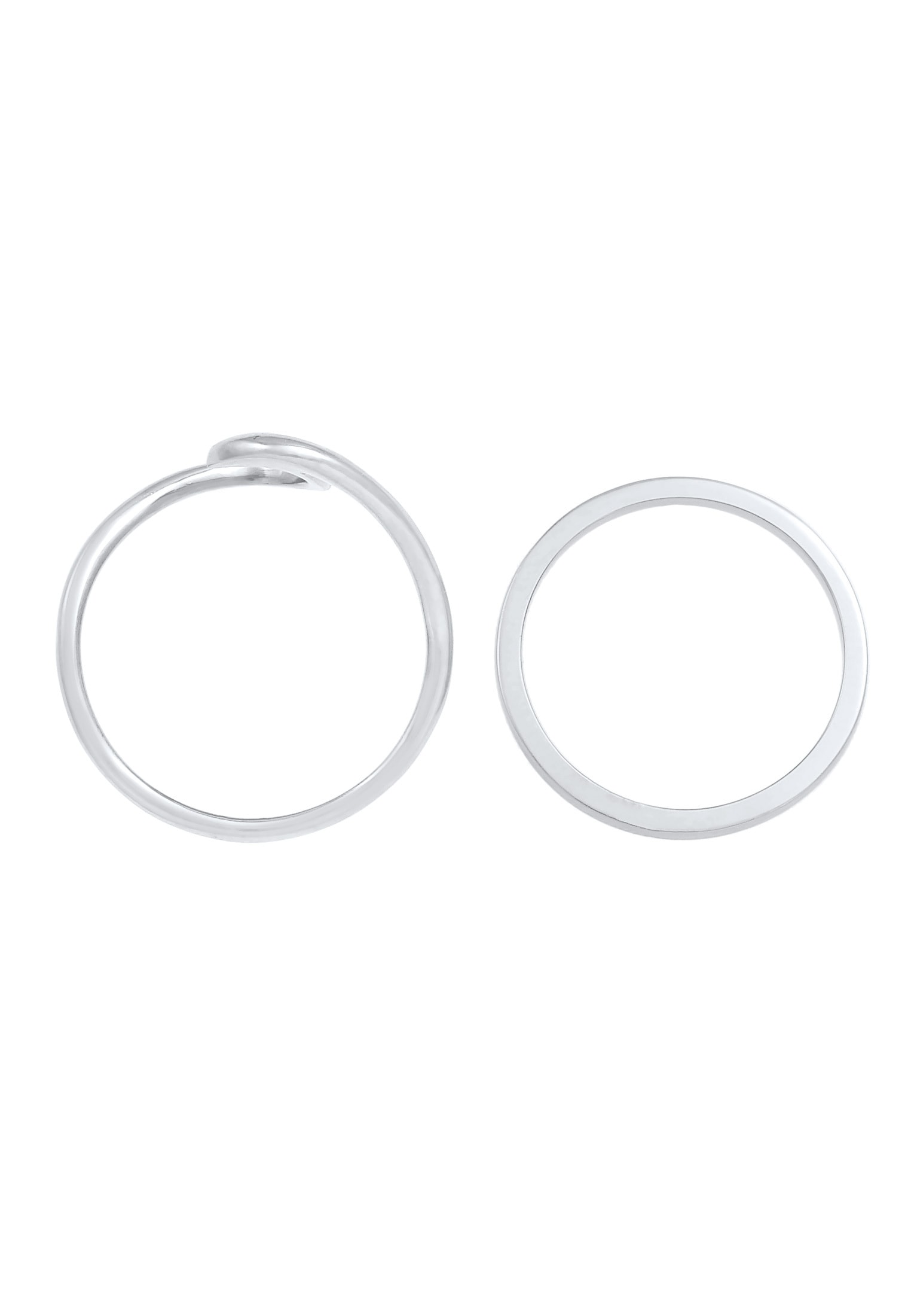 Elli Ring-Set »Ring Wellen Wave Bandring Basic Set (2 tlg) 925 Silber«