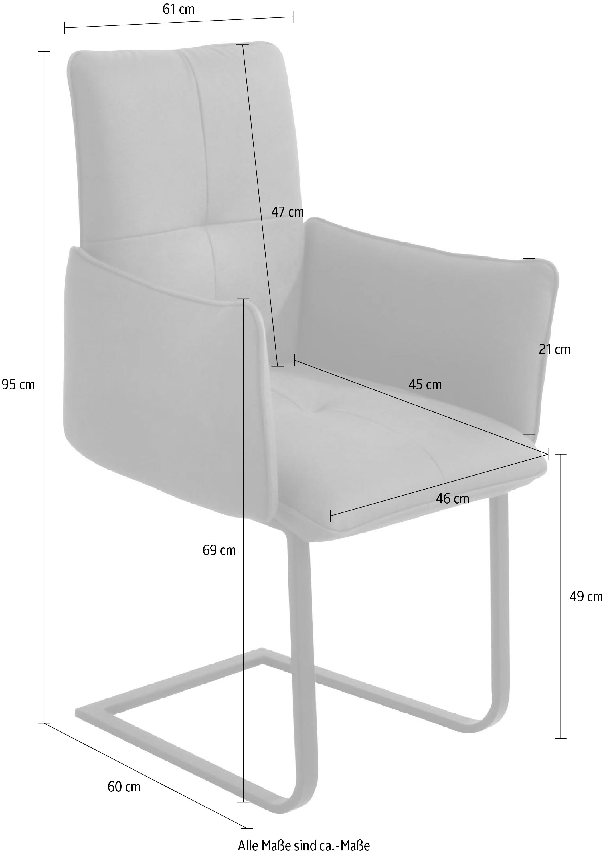 K+W Komfort & Wohnen Freischwinger, Microfaser 785, Freischwinger, Gestell in Metall schwarz, Steppung im Sitz und Rücken