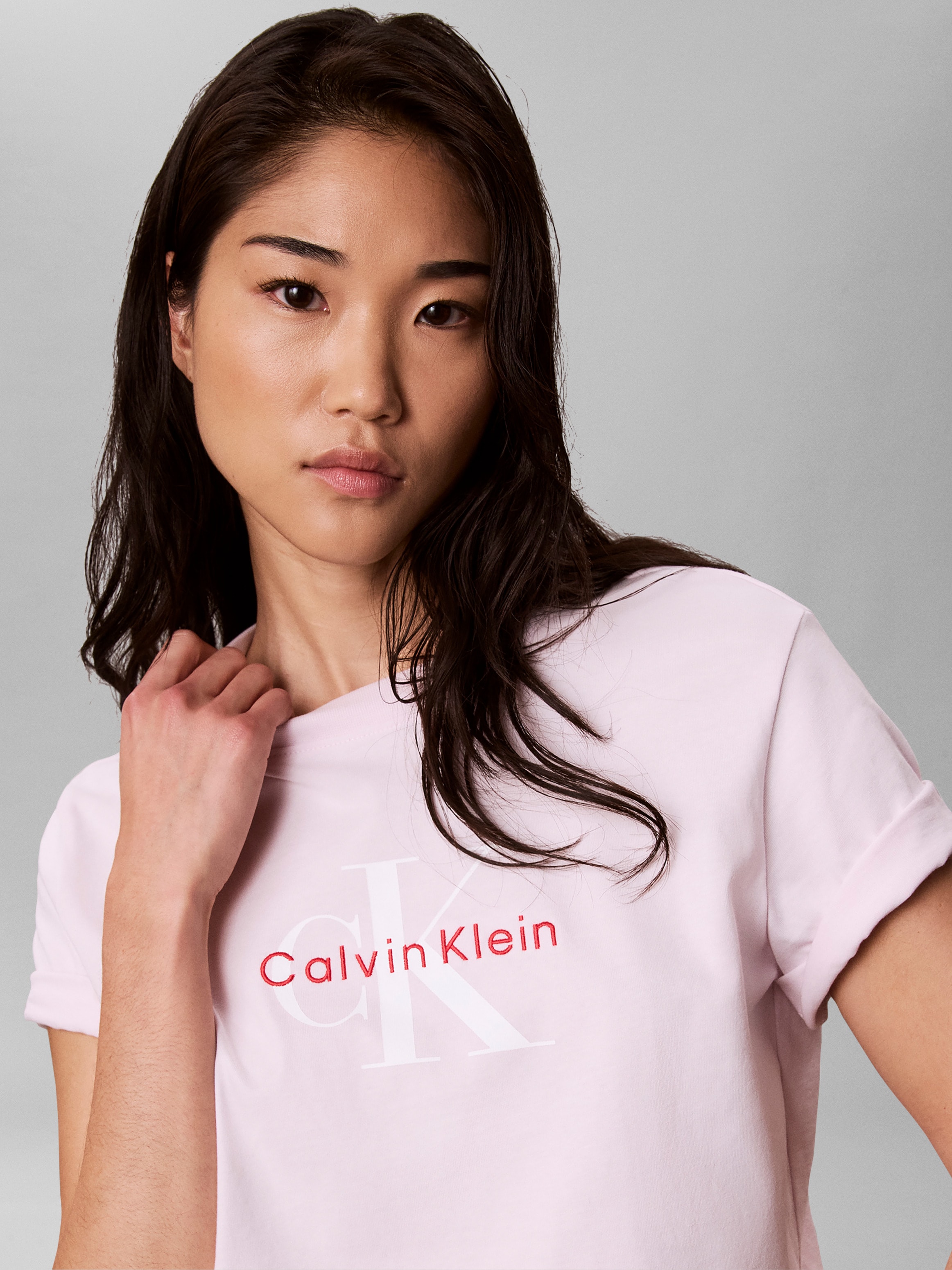 Calvin Klein T-Shirt »HERO SS CLASSIC MONOLOGO CNECK T« , Logoschriftzug