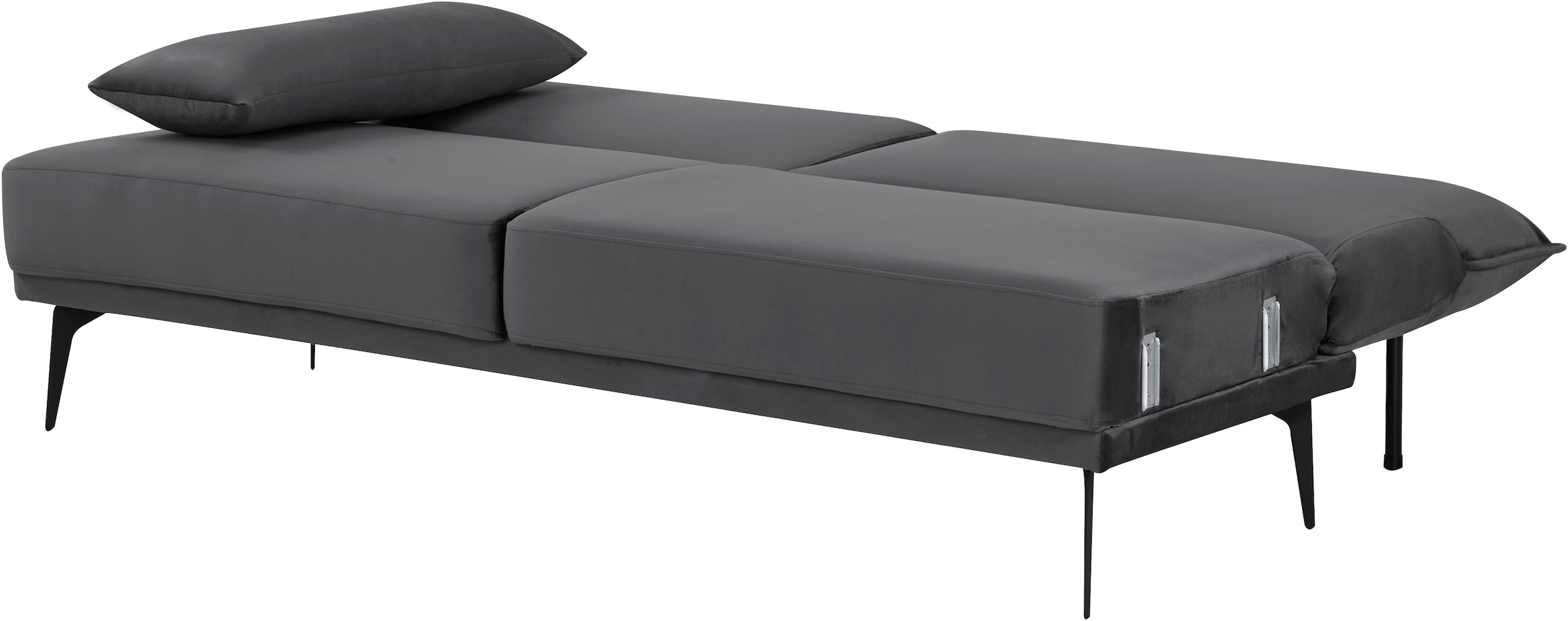 INOSIGN Schlafsofa »TULARE, 204 cm, klappbarer 3-Sitzer mit verstellbarer Rückenlehne,«, Schlaffunktion, Velvet-Samtvelours u. Webstoff