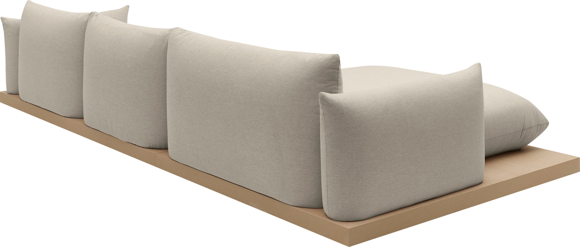 OTTO home Ecksofa »Kalix, Polsterecke mit kräftigem Holz-Plateau, moderne Couch in L-Form«, wahlweise Recamiere links o. rechts, Strukturstoff, hoher Sitzkomfort