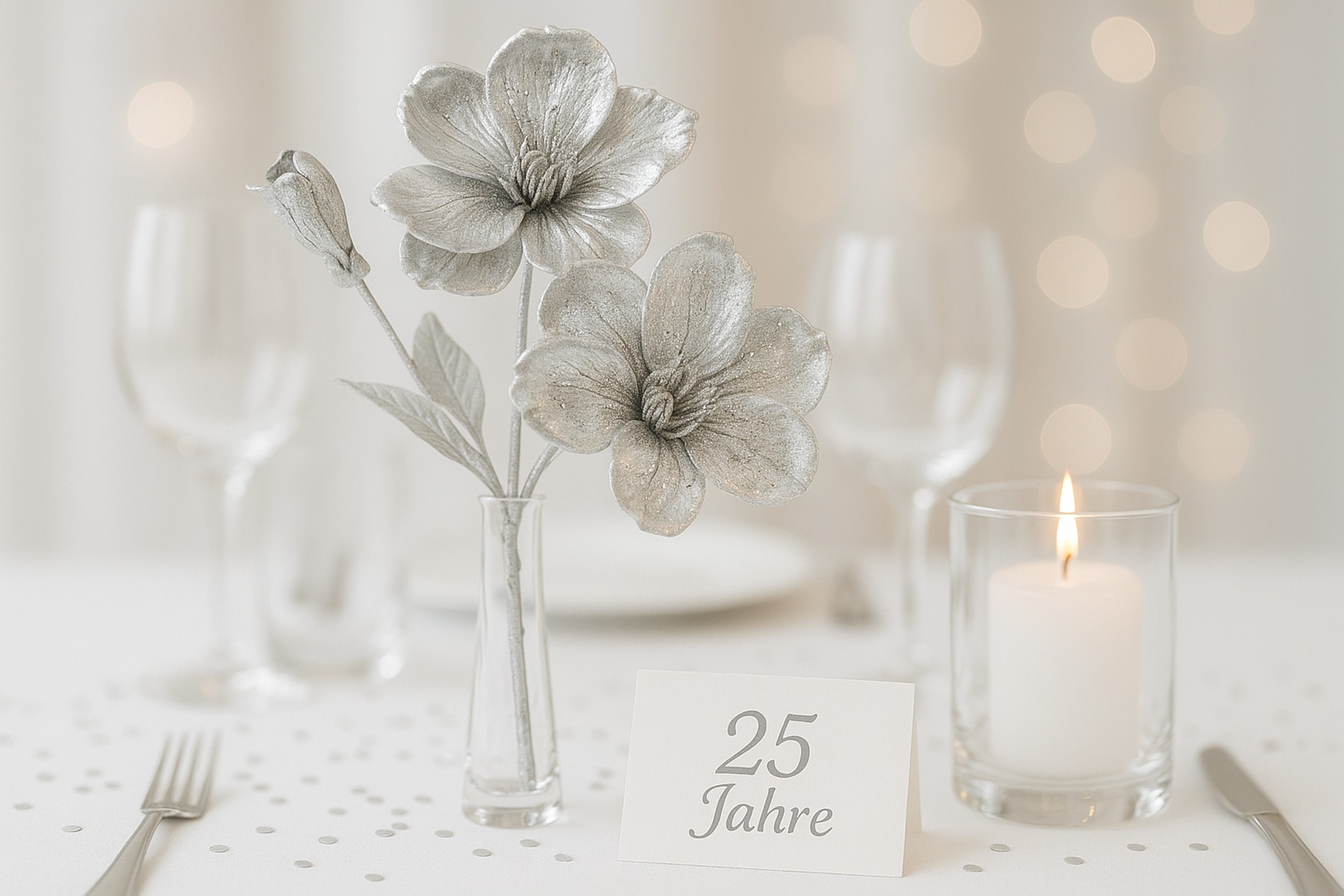 I.GE.A. Kunstblume »Magnolie« 2er Set Dekoblume Metallic Effekt glänzende Weihnachtsdeko Blüten