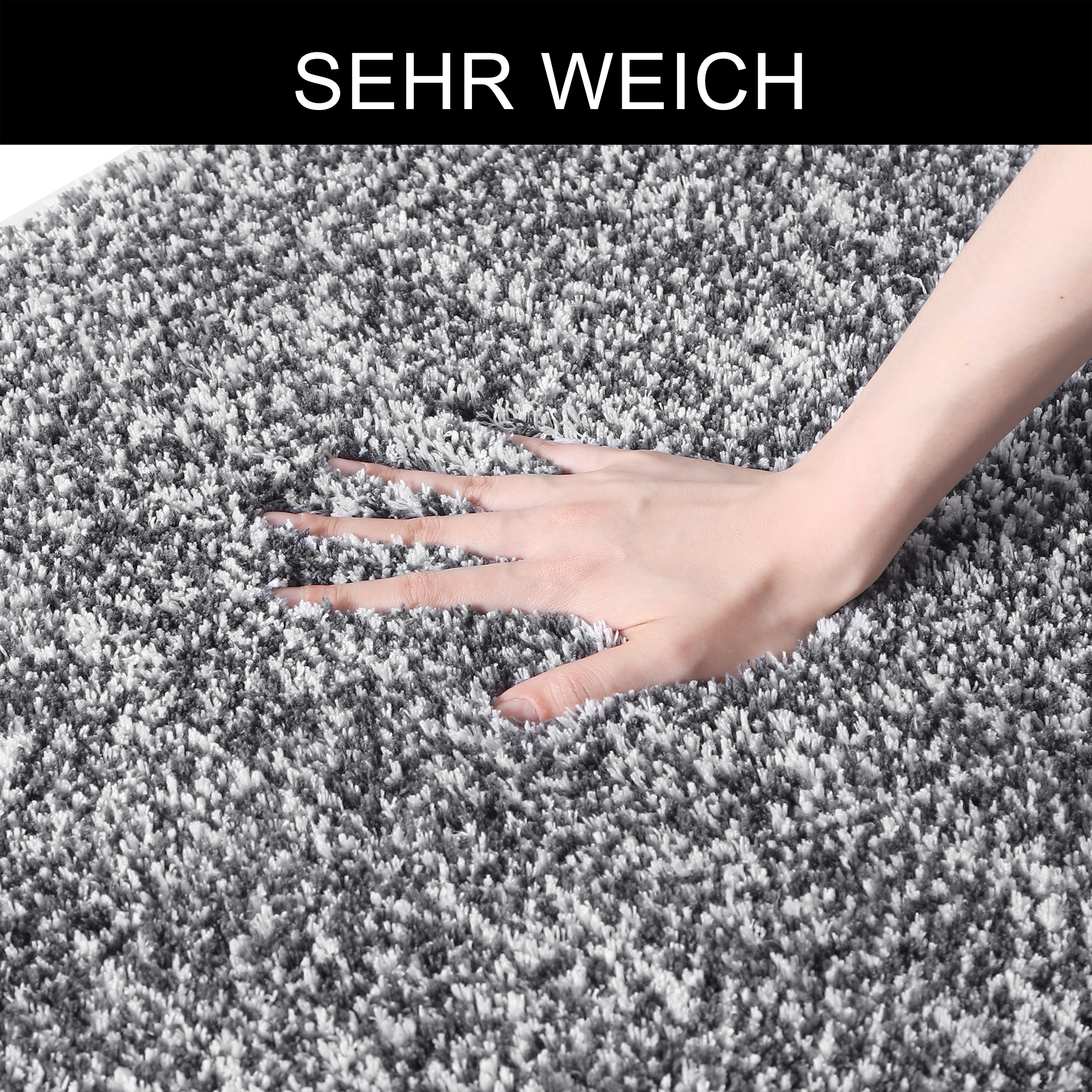 my home Badematte »Vanessa meliert, Badvorleger, Badezimmer Teppich, Duschvorleger«, rutschhemmend beschichtet, strapazierfähig, Badteppich, weiche Haptik, unifarben