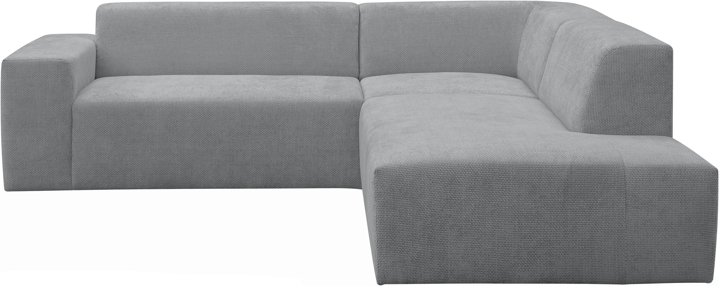 WERK2 Ecksofa »Zeus-M, tolles Sofa mit schönen Details, L-Form« Curvy Trend Garnitur, urbane Optik, komfortable Wellenunterfederung