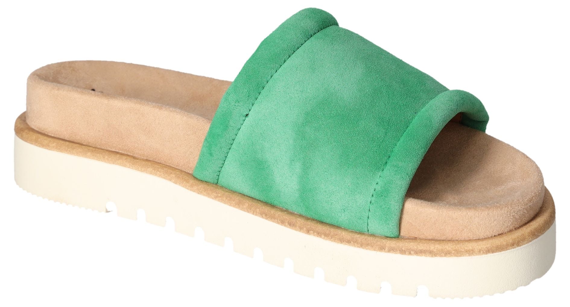 Mustang Shoes Pantolette, Sommerschuh, Schlappen, Poolslides mit Plateausohle