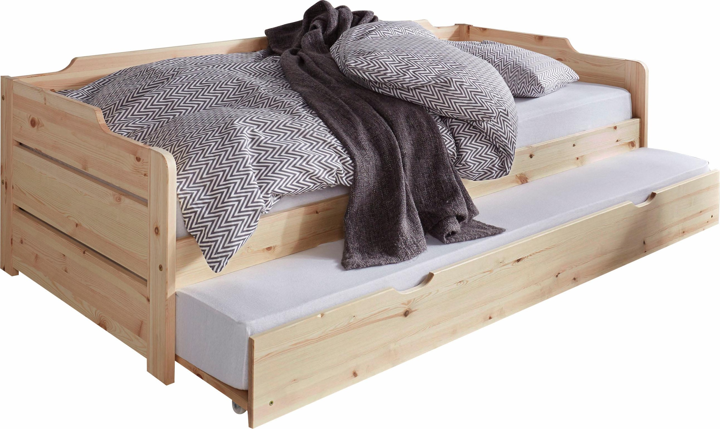 Home affaire Daybett »"REETE " BESTSELLER! Funktionsbett, Kinderbett, inklusive Schubkasten«, (2 Schlafplätze), FSC® zertifiziertes Massivholz (Kiefer), klassischer Landhausstil