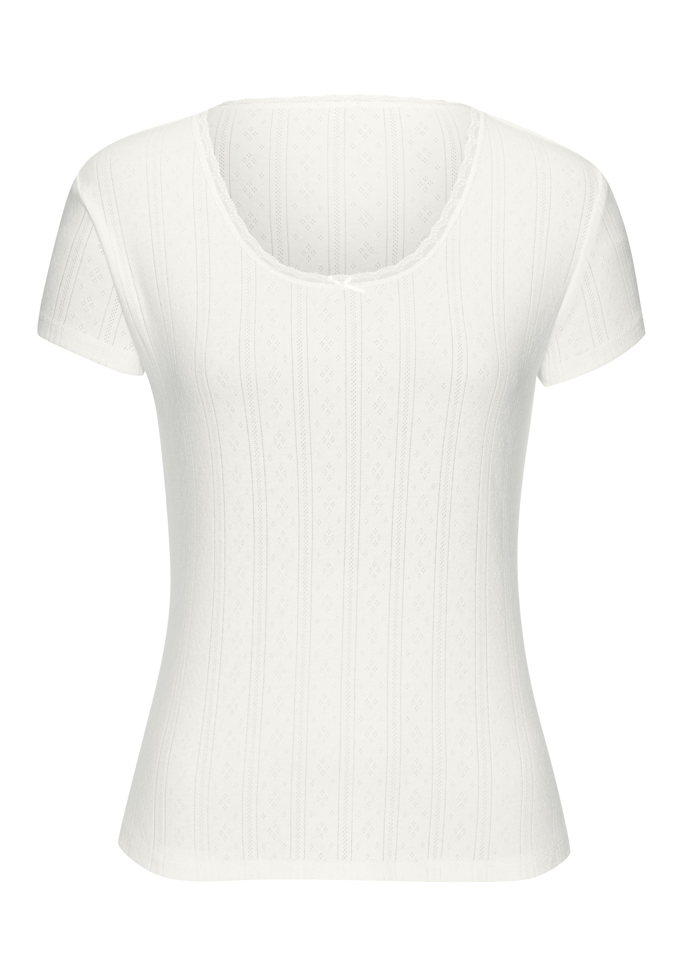 Vivance T-Shirt 2er-Pack,  aus weichem Pointelle-Strick mit Spitze