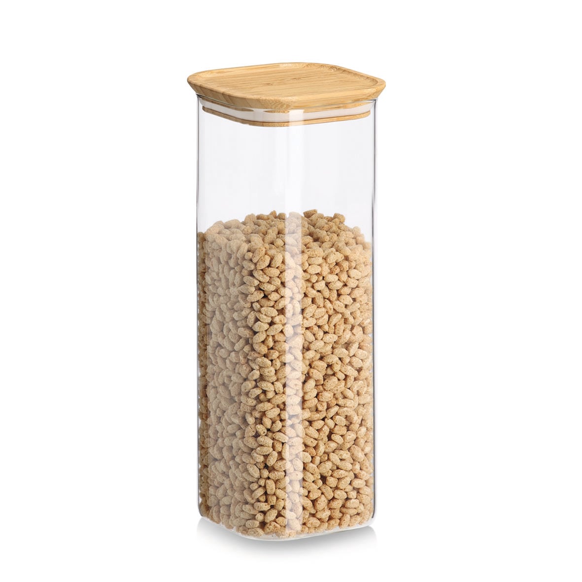 Zeller Present Vorratsglas »Vorratsglas-Set mit Bambusdeckel, 6tlg.« 3x 11x11x9,5 (600 ml), 2x 11x11x14 (950 ml), 1x 11x11x28 (2.150 ml) cm