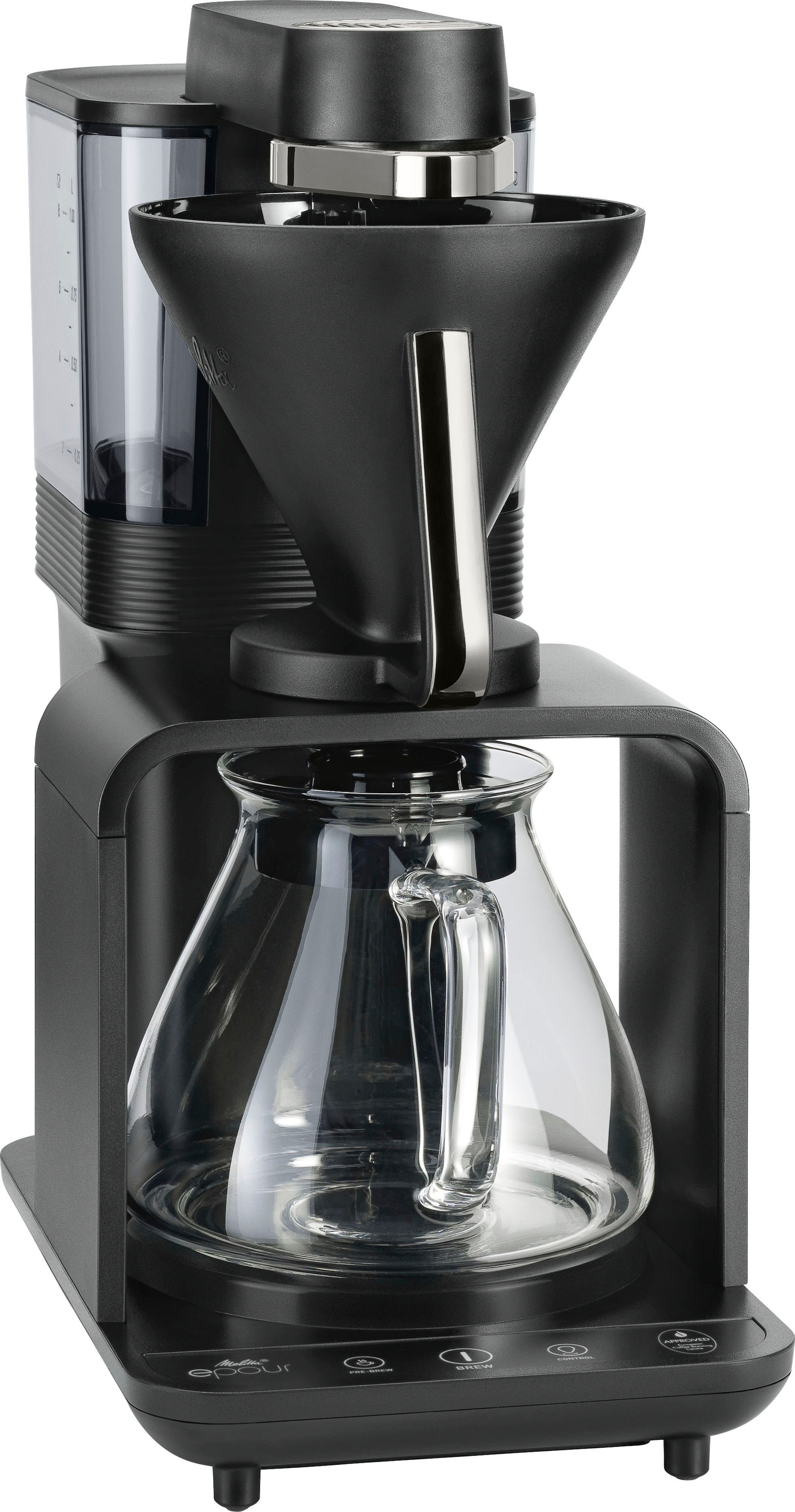 Melitta Filterkaffeemaschine »epour® 1024-11 Schwarz/Silber«, 1 l Kaffeekanne, Papierfilter, 1x4