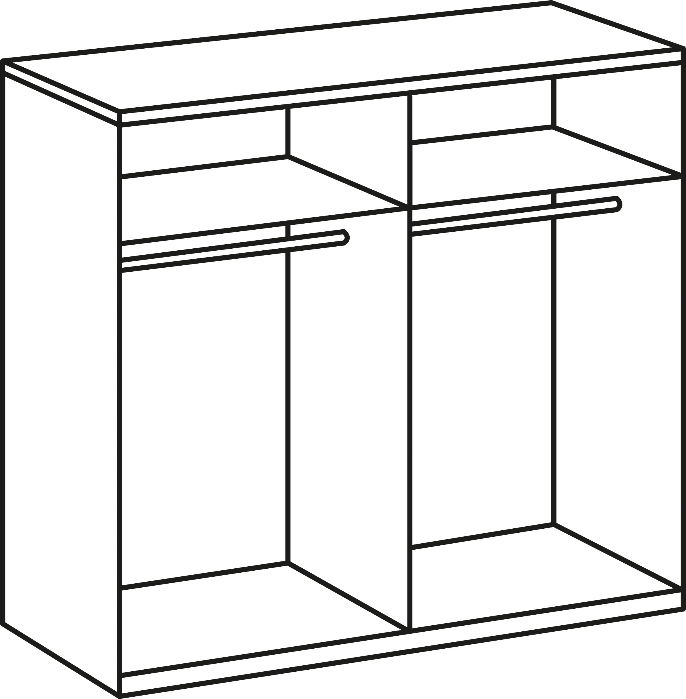 Wimex Kleiderschrank »Level by fresh to go«, Türen vollflächig mit farbigem Glas
