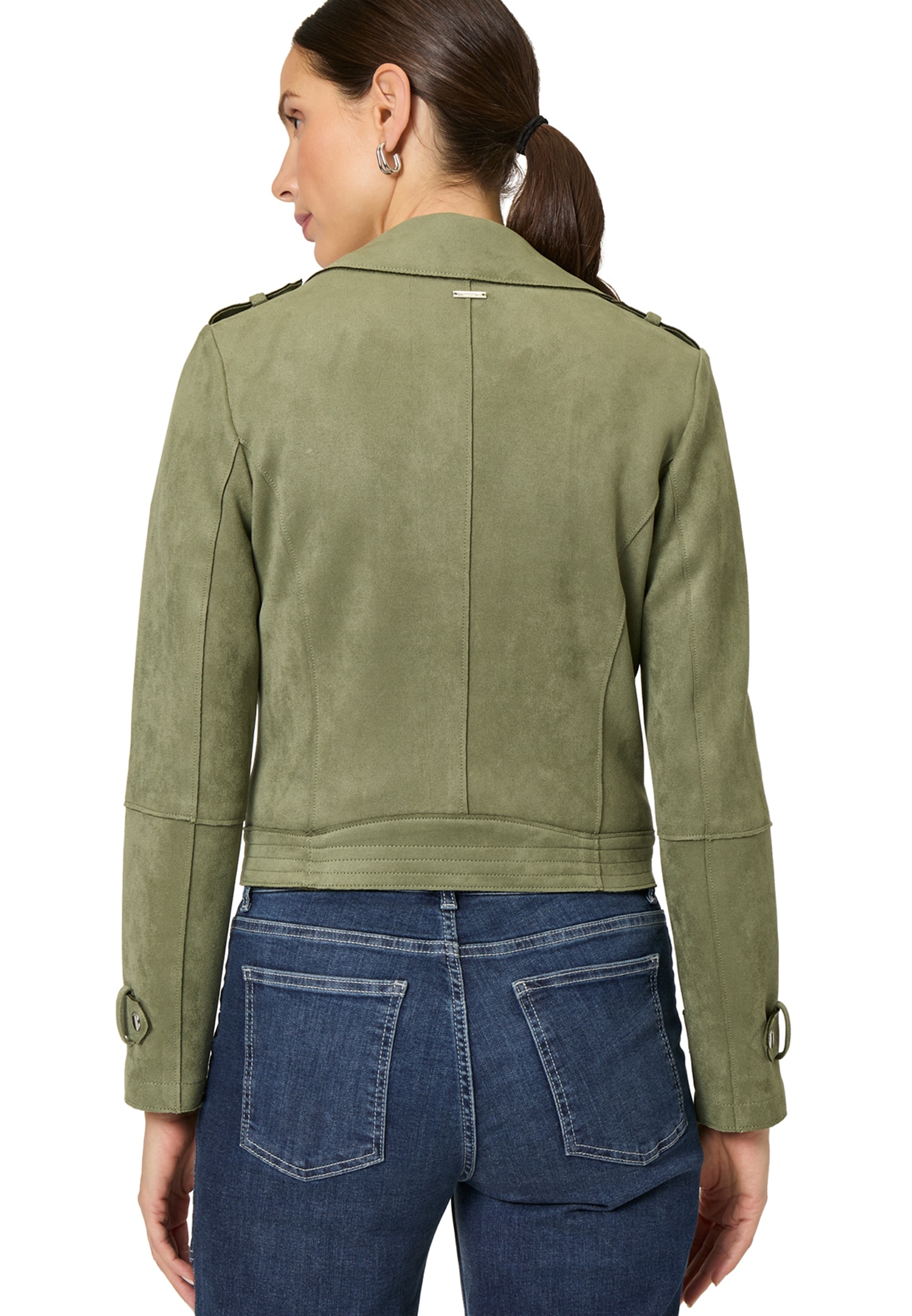 Zero Jackenblazer »Velourslederjacke mit Reißverschluss«