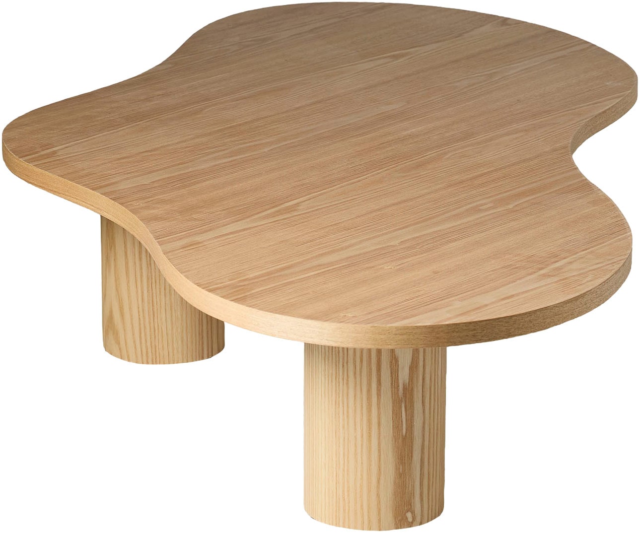 SalesFever Couchtisch »Aven 160x85 cm zeitloses Design mit Echtholzfurnier« Markante organische Form mit skulpturalem Charakter