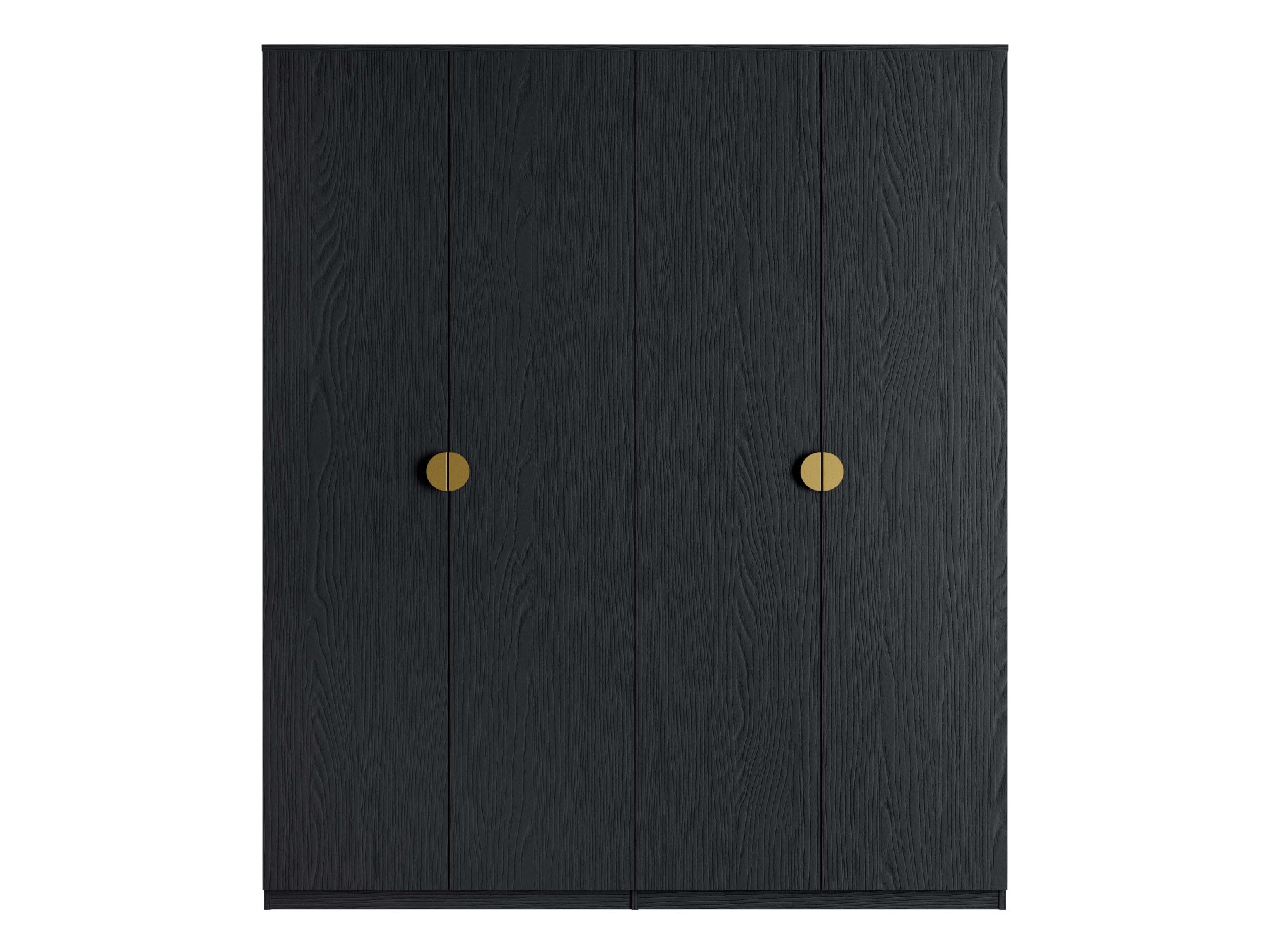 Leonique Kleiderschrank »BELLOT Garderobe, Wäscheschrank mit 4 Einlegeböden und 2 Kleiderstange«, mit 4 Drehtüren und goldenen Griffen, Maße B/T/H: 180/59/209 cm