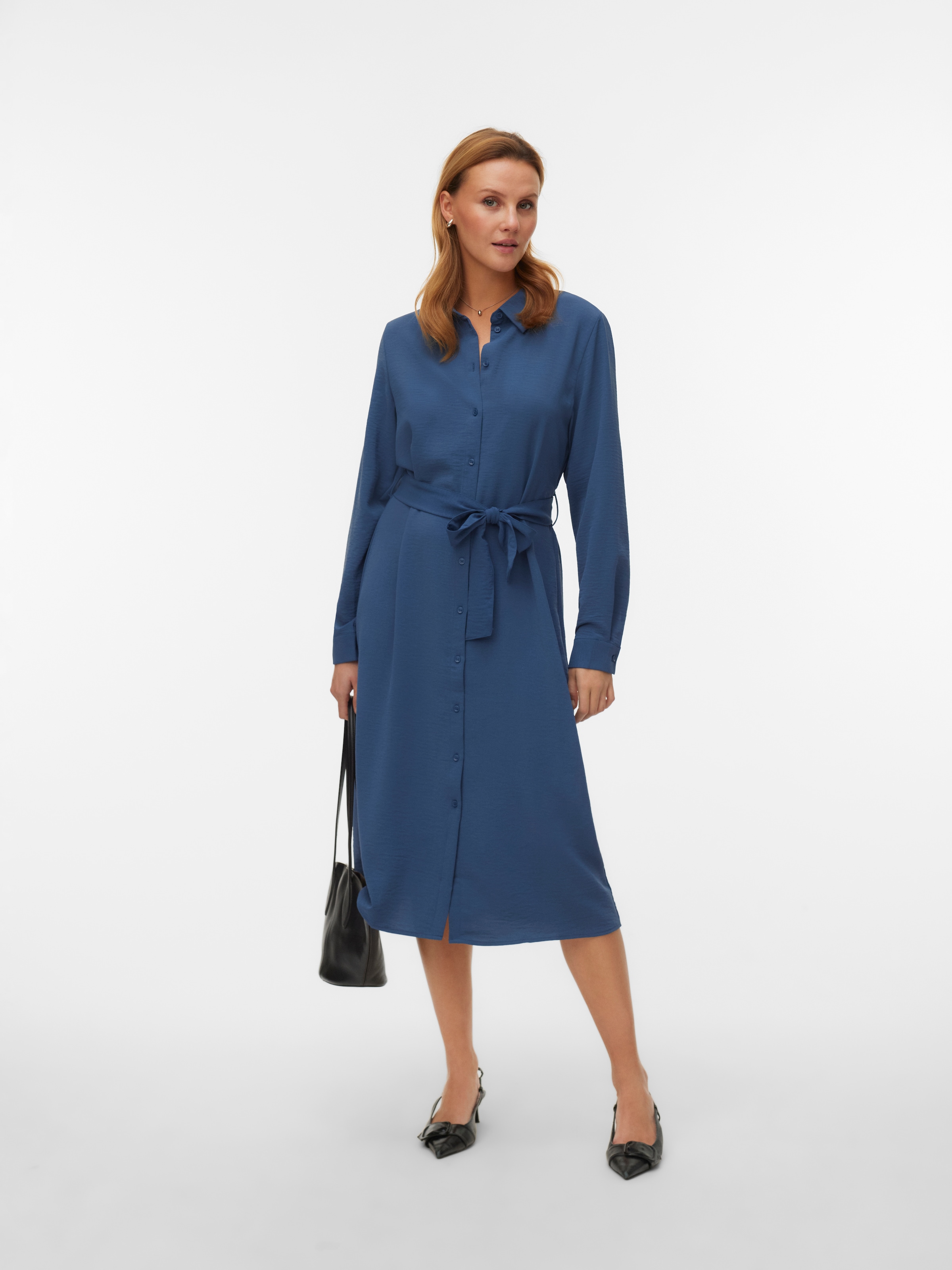 Vero Moda Midikleid »VMESME LS CALF SHIRT DRESS WVN GA« Sommerkleid,