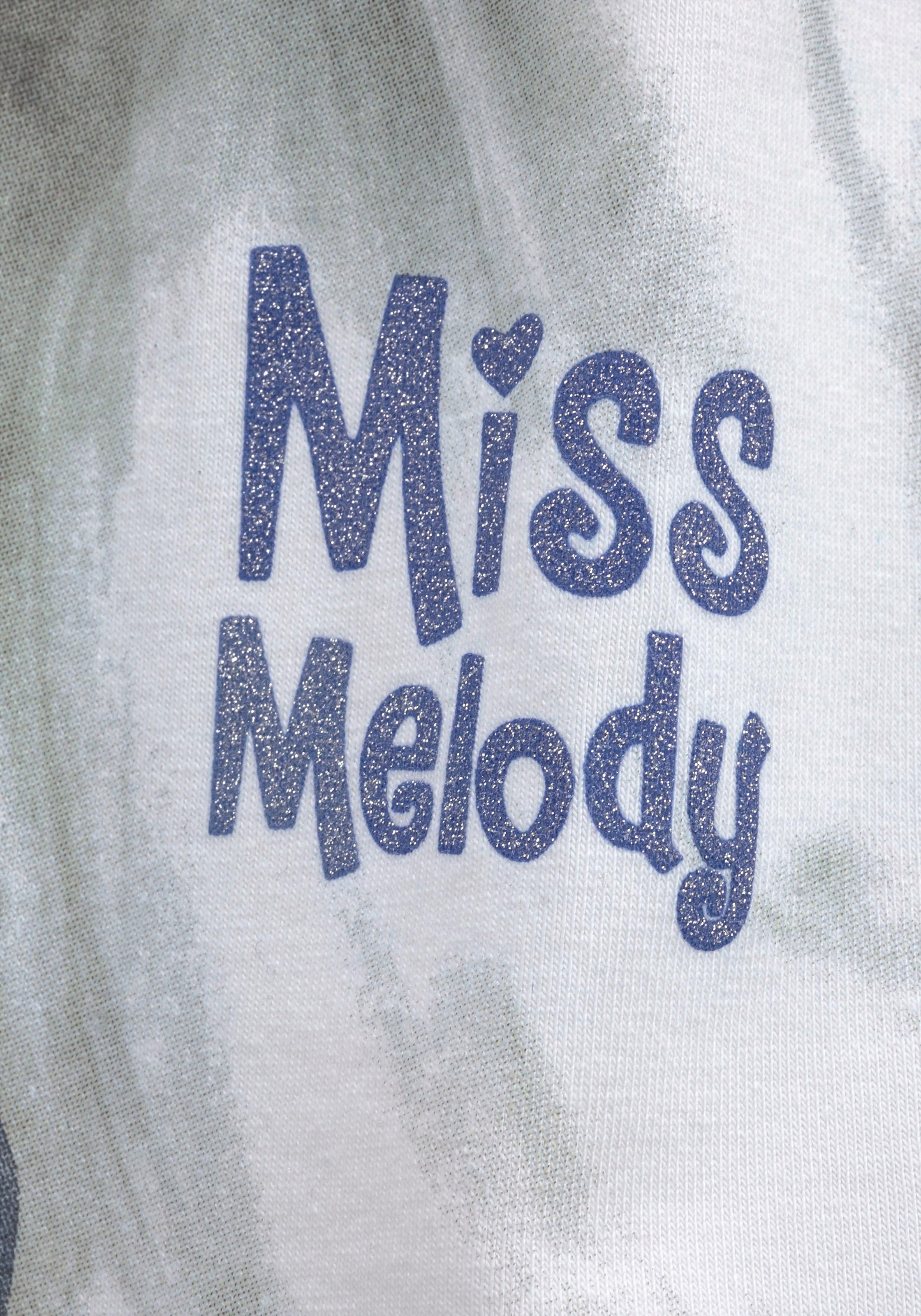 Miss Melody mit ♕ Frontdruck toller Jerseykleid, Glitzereffekt bei