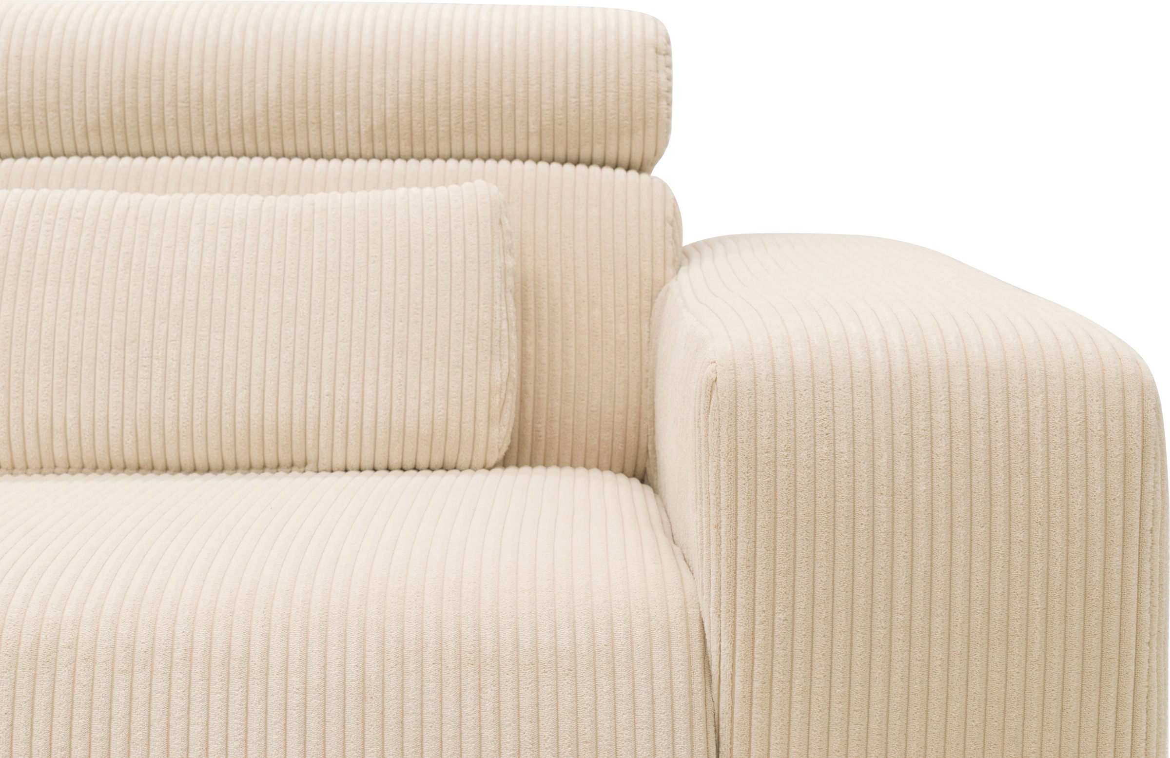 DOMO collection Ecksofa »Brandon B/T/H: 289/177/80 cm, belastbar bis 140kg/ Sitz, auch in Cord«, mit Kopfteilverstellung, wahlweise Sitztiefenverstellung, L-Form