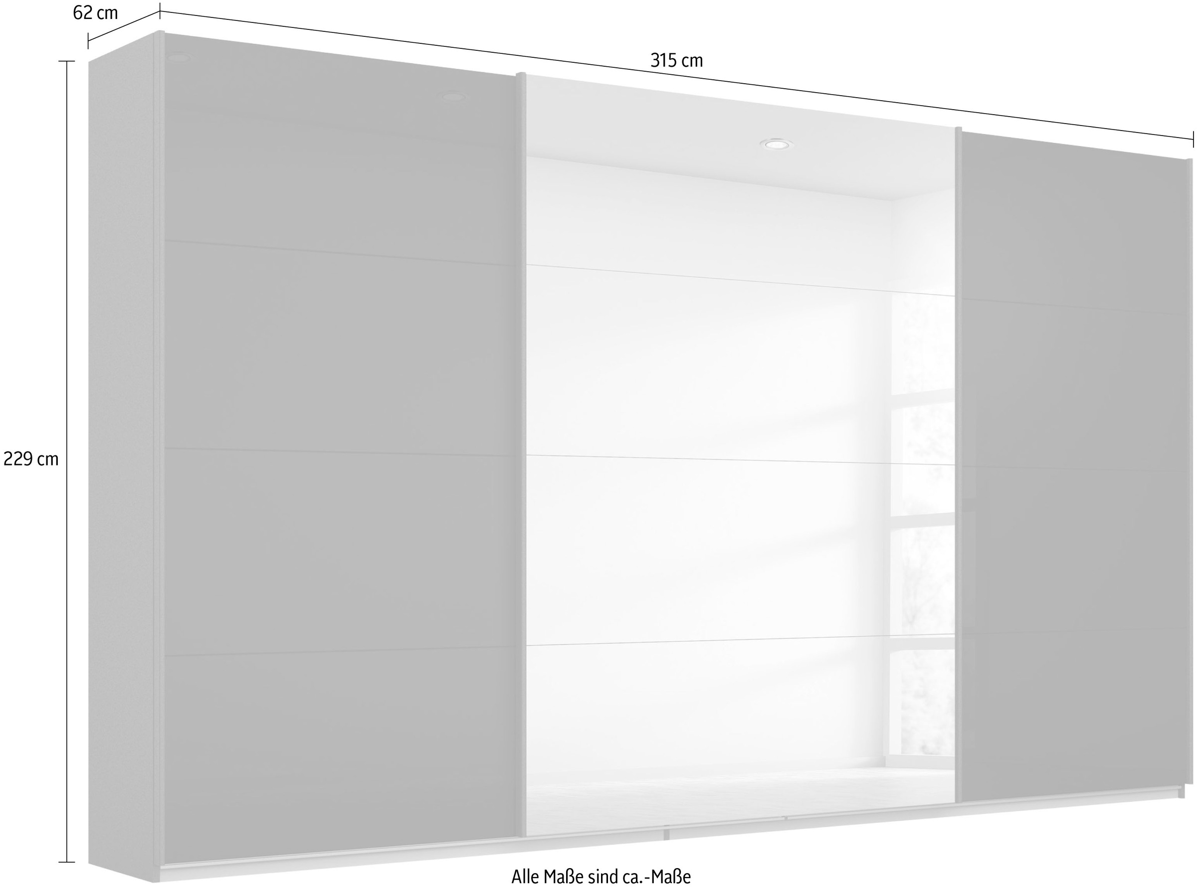 rauch Schwebetürenschrank »Koluna«, Glasfront mit Böden 2 Innenschubladen inkl. | online extra sowie Spiegel, UNIVERSAL kaufen