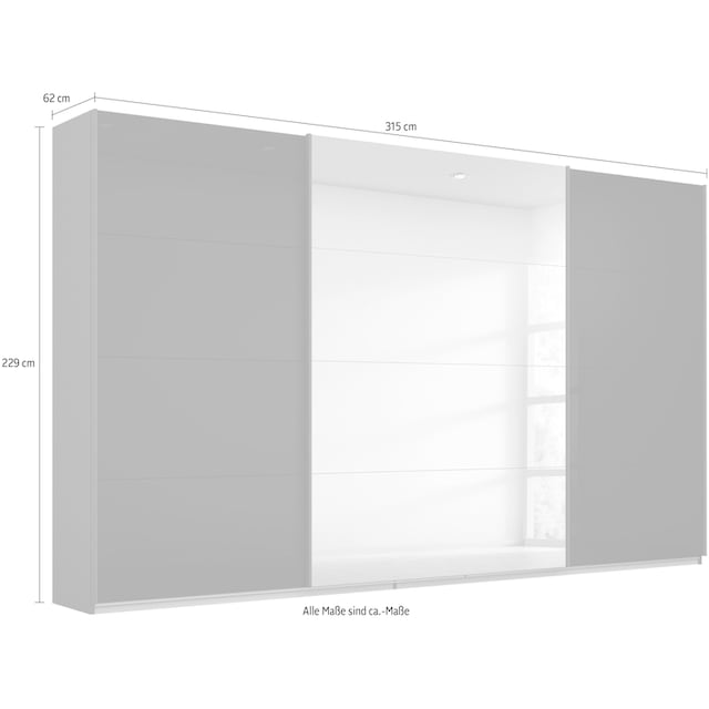 rauch Schwebetürenschrank »Koluna«, Glasfront mit Spiegel, inkl. 2  Innenschubladen sowie extra Böden online kaufen | UNIVERSAL