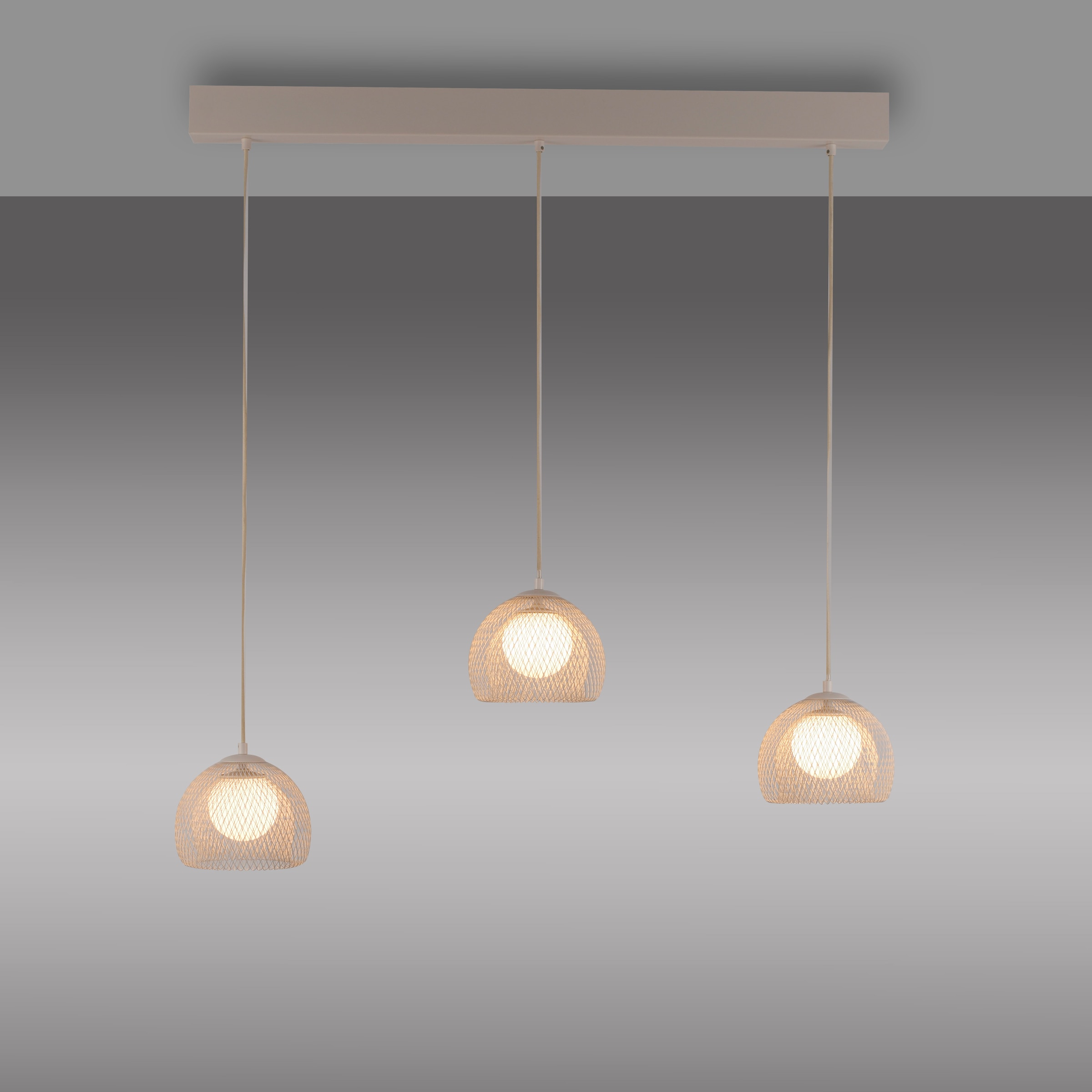SCHÖNER WOHNEN-Kollektion Pendelleuchte »MESH« G9 1 Stk. 3-flammig, höhenverstellbar, Sandbrise – stimmungsvolles Licht