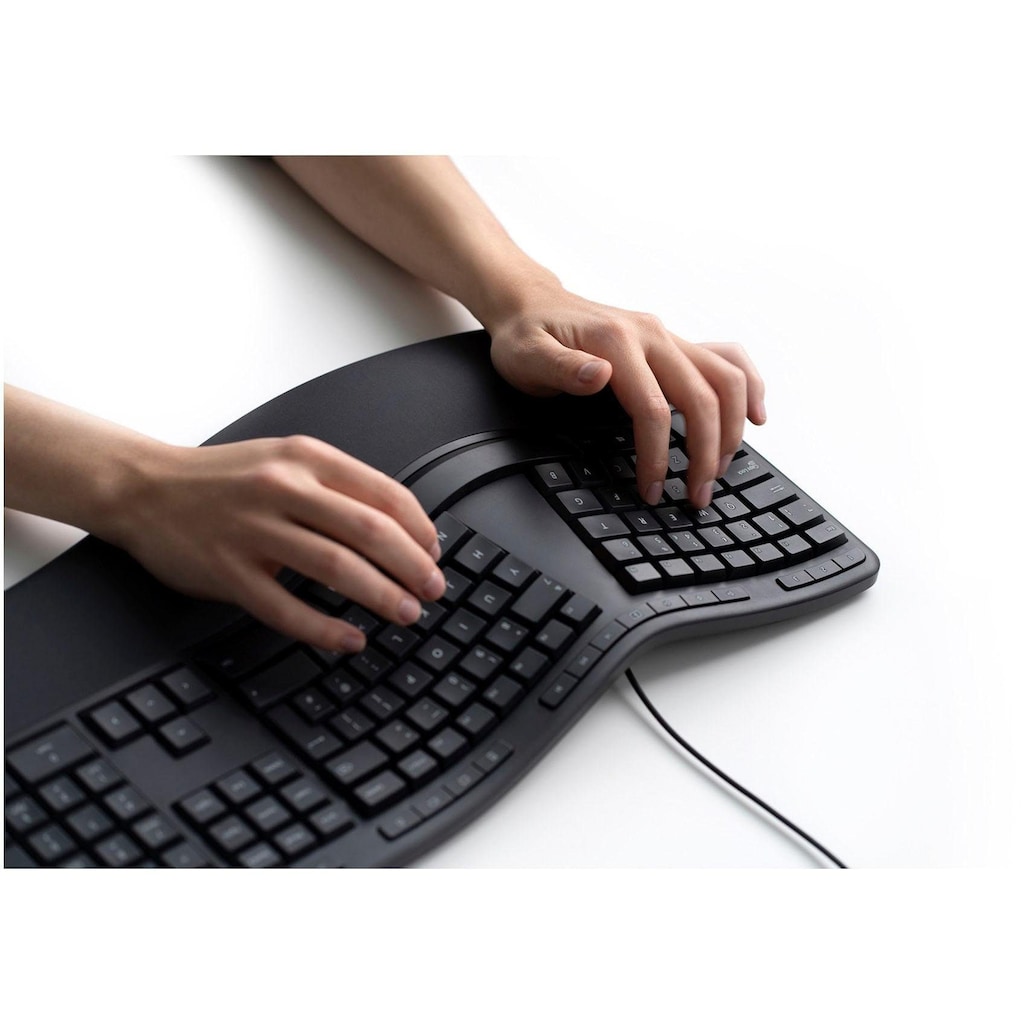 Microsoft ergonomische Tastatur »LXM-00006«, (ergonomische Form-USB-Anschluss)