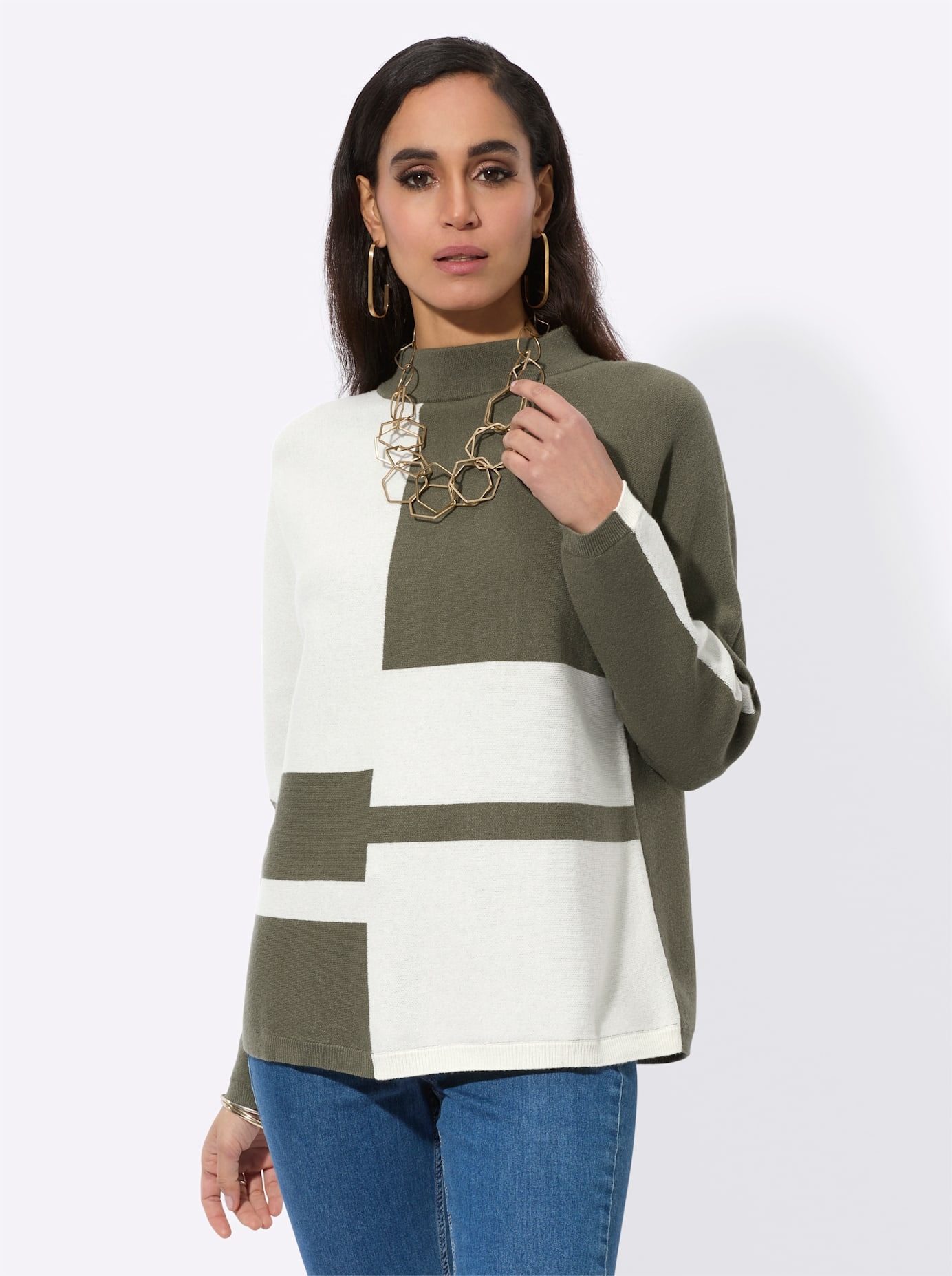 creation L Fledermauspullover »Jacquard-Pullover«