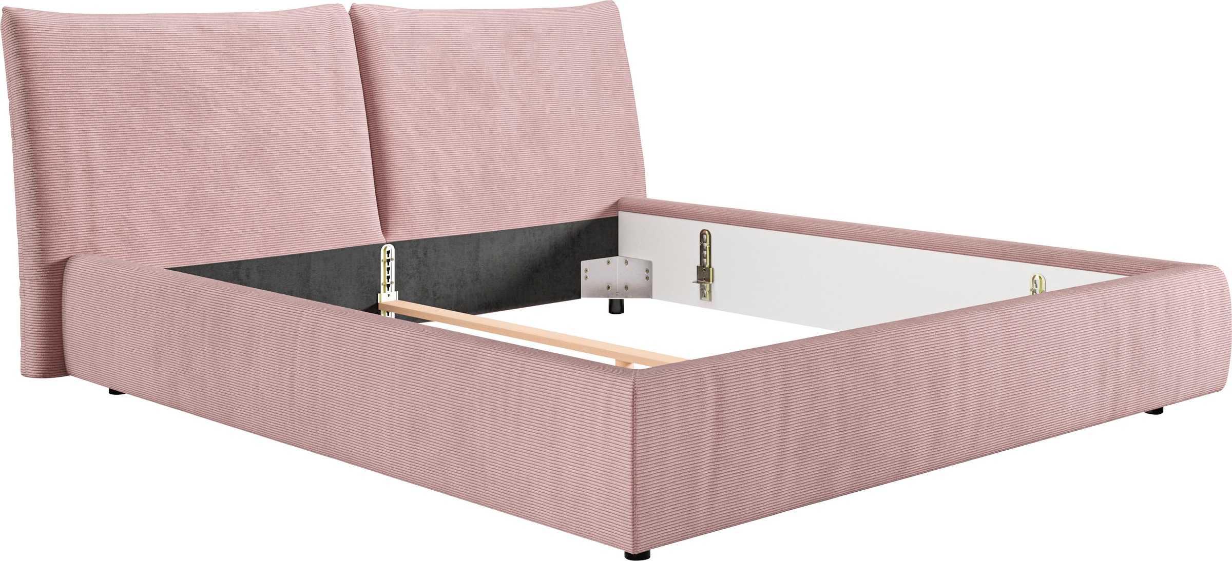 Home affaire Polsterbett »Priora in 4 Breiten bis 200cm« auch in NaturLEDER, Cord, belastbar bis 280kg, auch Überlänge 220 cm