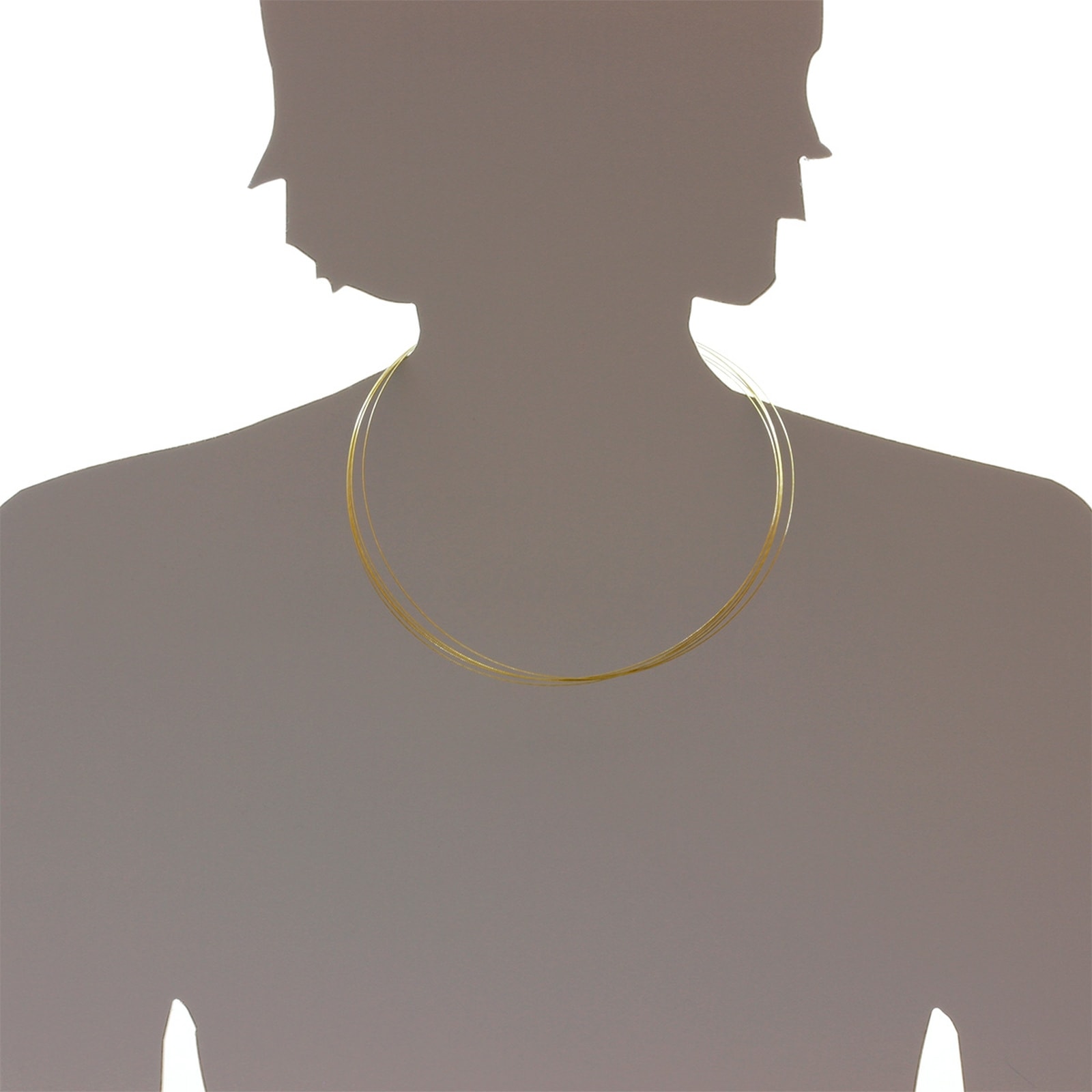 OSTSEE-SCHMUCK Halsreif »- Nyloncollier 5-reihig -goldfarben- - Edelstahl - Verschluß aus Gold 333/000«