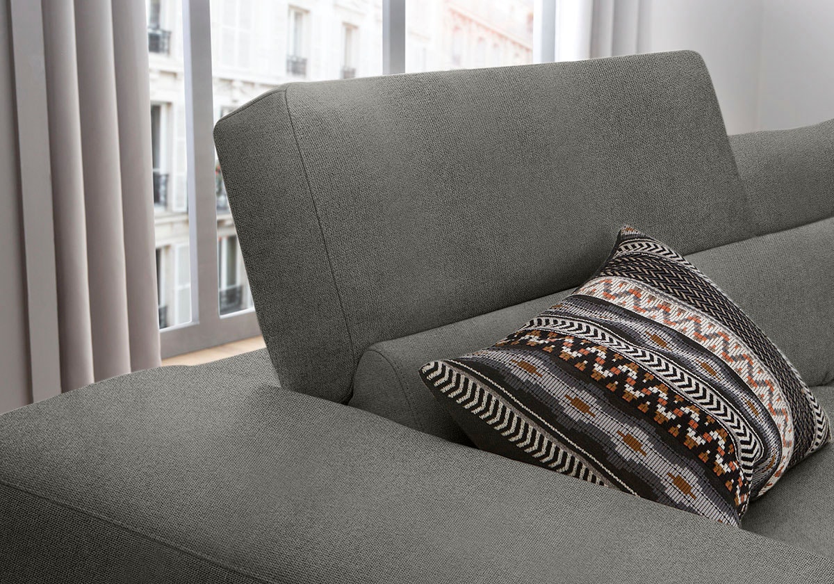 W.SCHILLIG Ecksofa »piedroo, Designsofa mit tollem Sitzkomfort, elegant und bequem, L-Form« Kopfteilverstellung, wahlweise mit Sitztiefenverstellung, Breite 343cm
