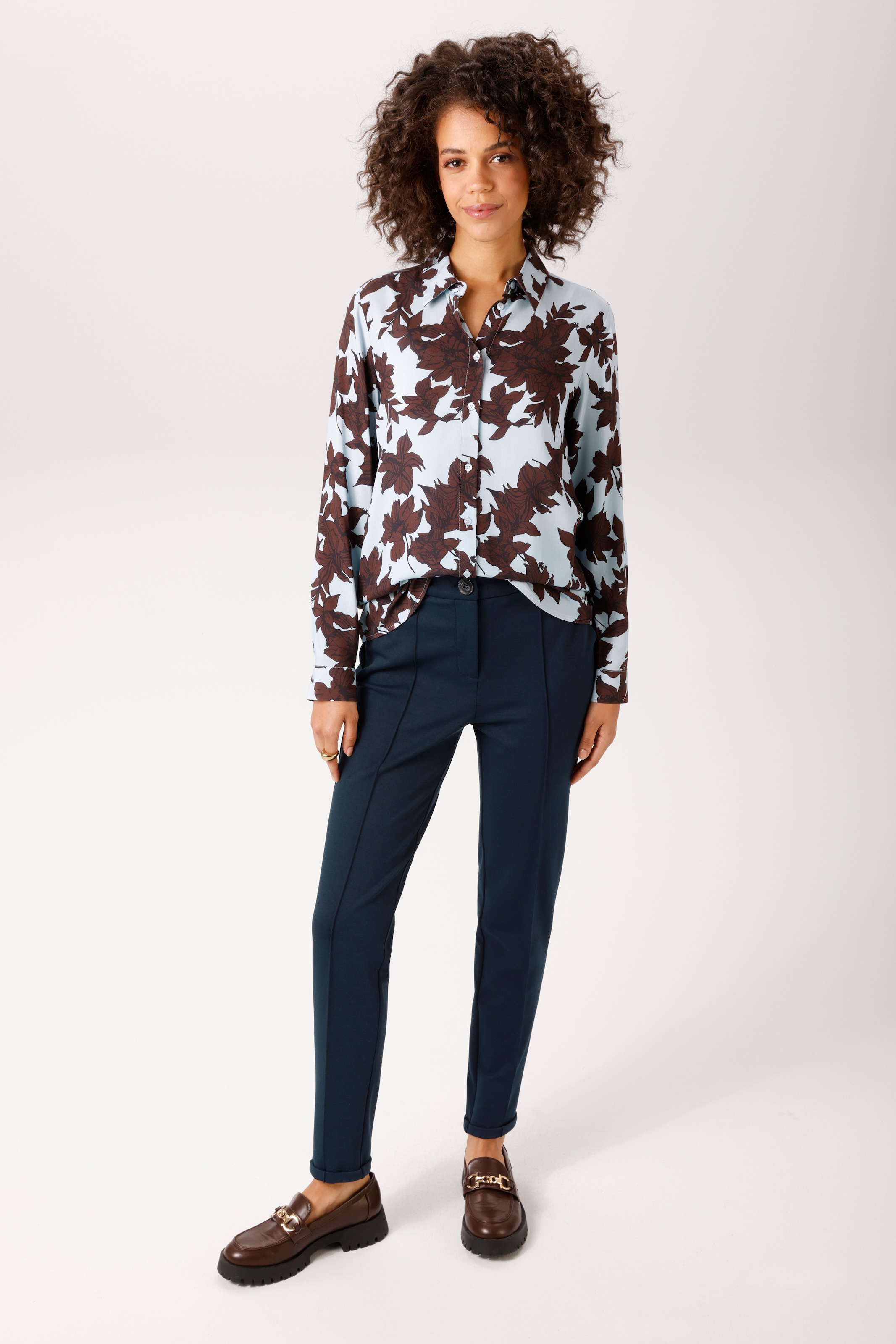Aniston CASUAL Jerseyhose  mit Biesen verziert