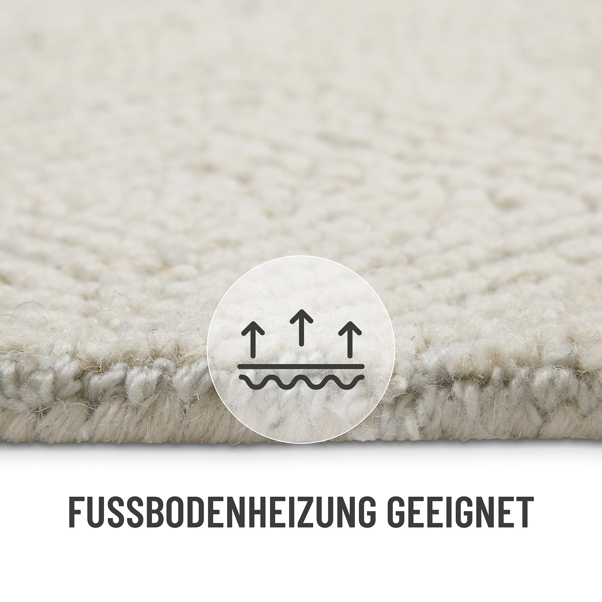Wecon home Teppich »Hamptons THIRTYTHREE«, rund, 15 mm Höhe, Fasermix, Kurzflor, Wohnzimmer, elegant, robust, geometrisches Design